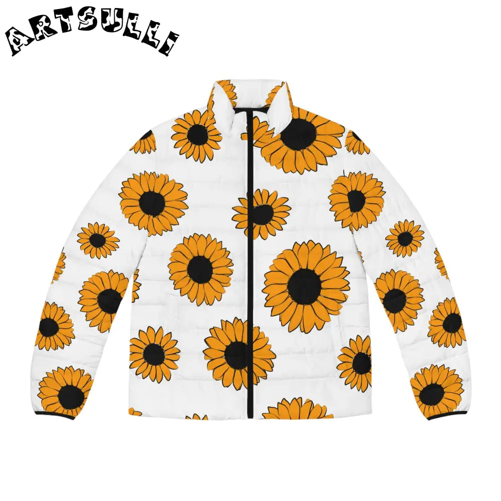JAKKOUTTHEBXX Sunflowers Men’s Puffer Jacket (AOP) JAKKOUTTHEBXX