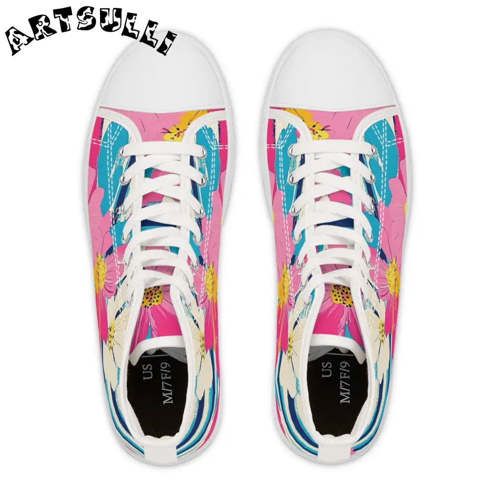 JAKKOUTTHEBXX Dayglo Floral Stripes II Multi-Color Women’s High Top