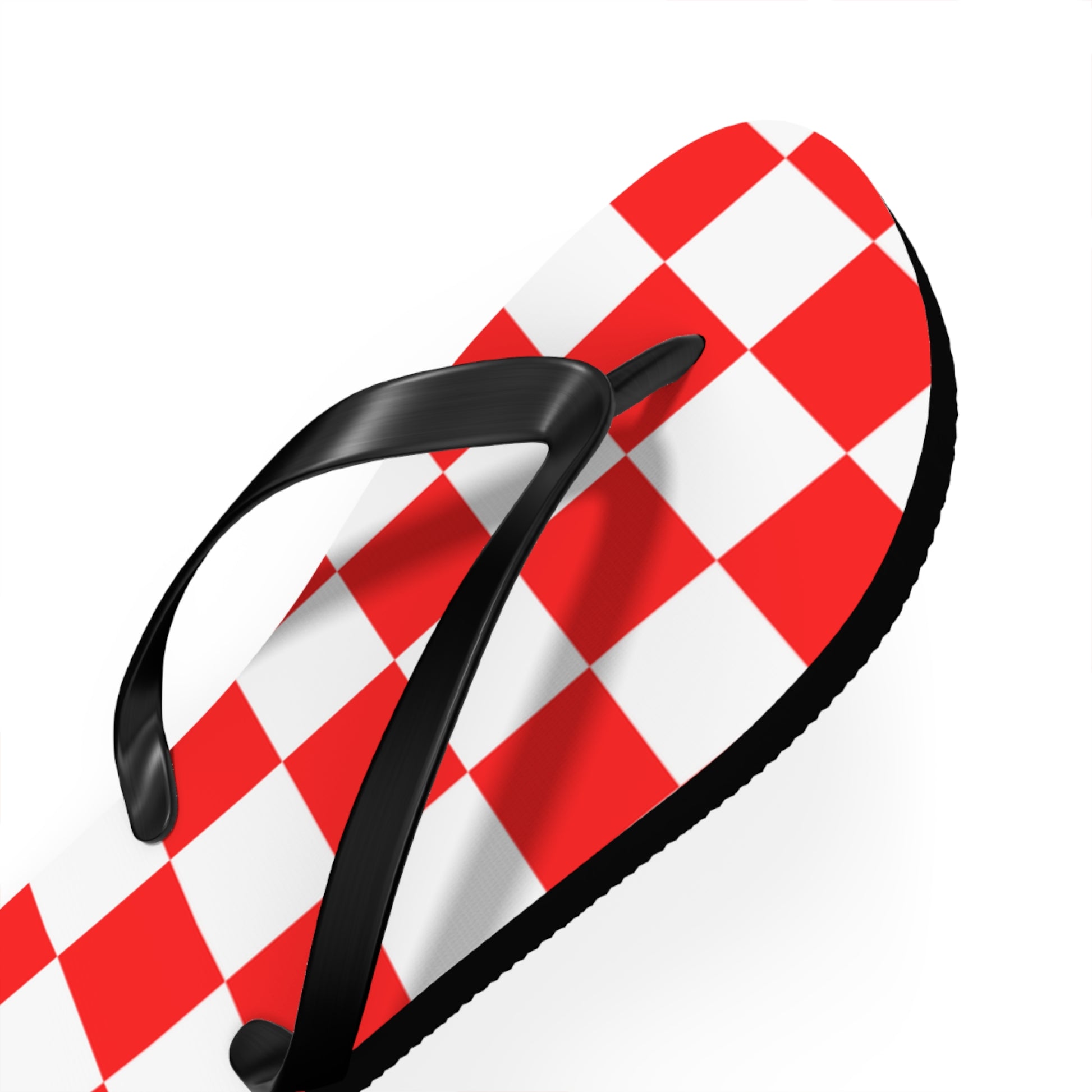 Checkerboard Red and White Flip Flops, Artsulli - Art is Long, Life is Short, Shoes, , , , , , , 