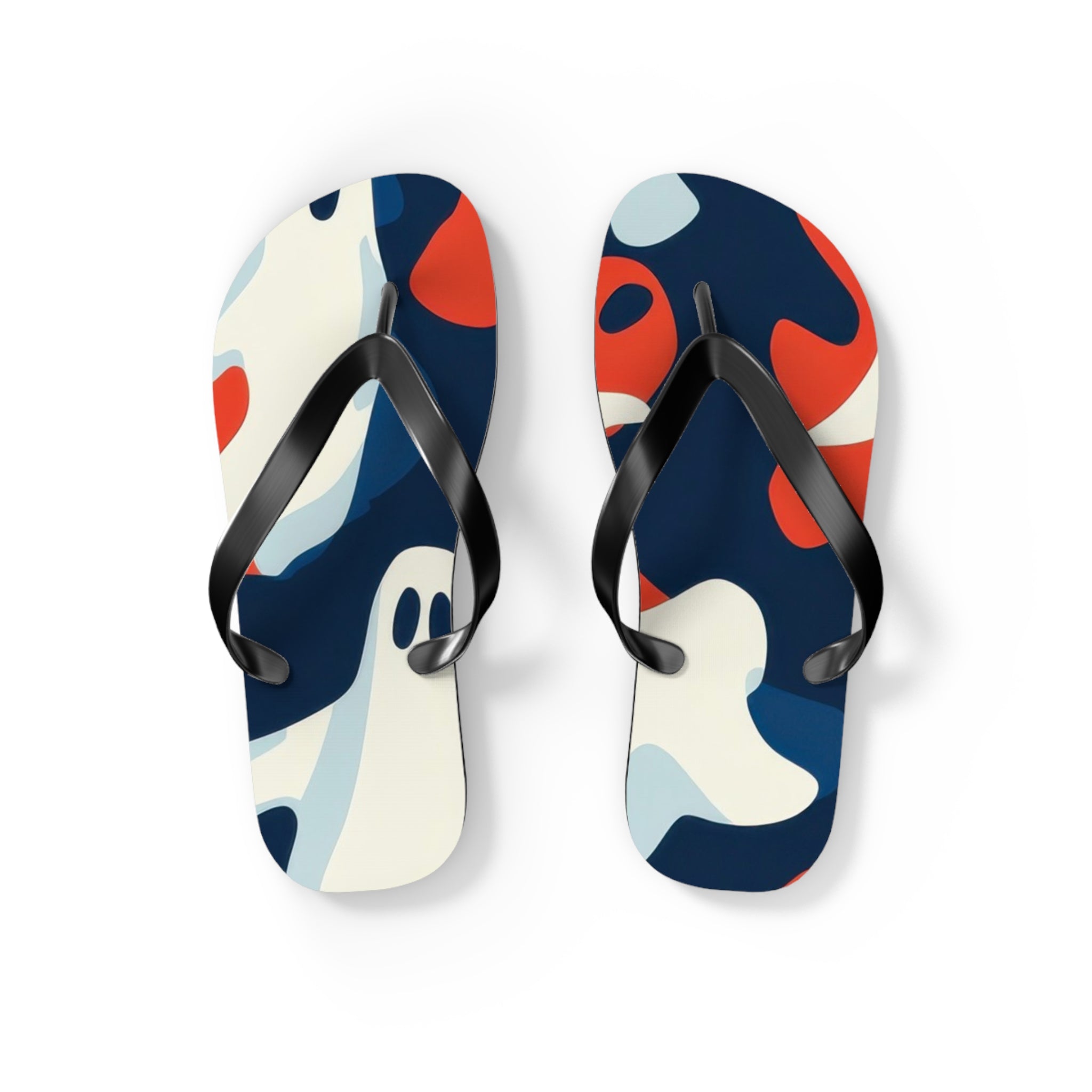 Camo Ghosts Flip Flops, Artsulli - Art is Long, Life is Short, Shoes, Size, S, Color, Black sole, , , 14466544332880