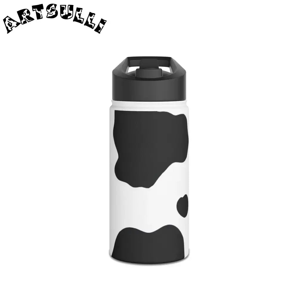 JAKKOUTTHEBXX Stainless Steel Cow Print Water Bottle with Flip Top