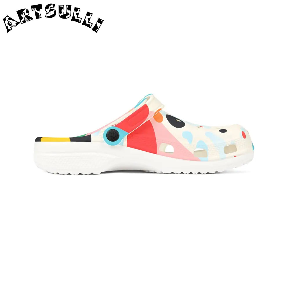 JAKKOUTTHEBXX Colorful Abstract Shapes EVA Foam Rubber Shoes (AOP)
