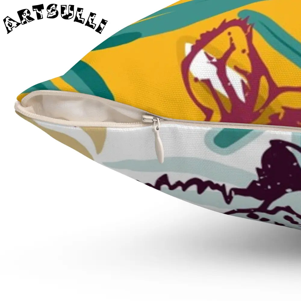 JAKKOUTTHEBXX Tropical Jungle Tigers Brown and Green Spun Polyester