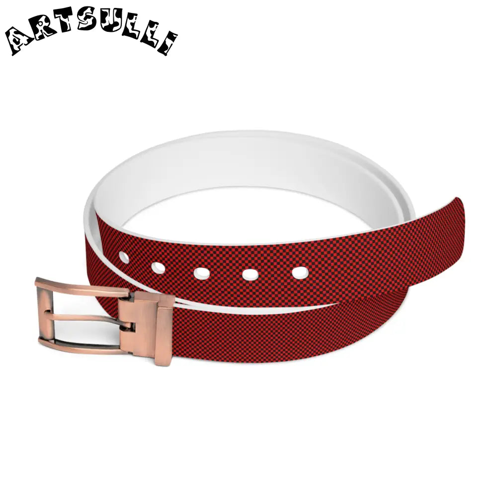 JAKKOUTTHEBXX Checkerboard Red and Black Belt JAKKOUTTHEBXX Artsulli