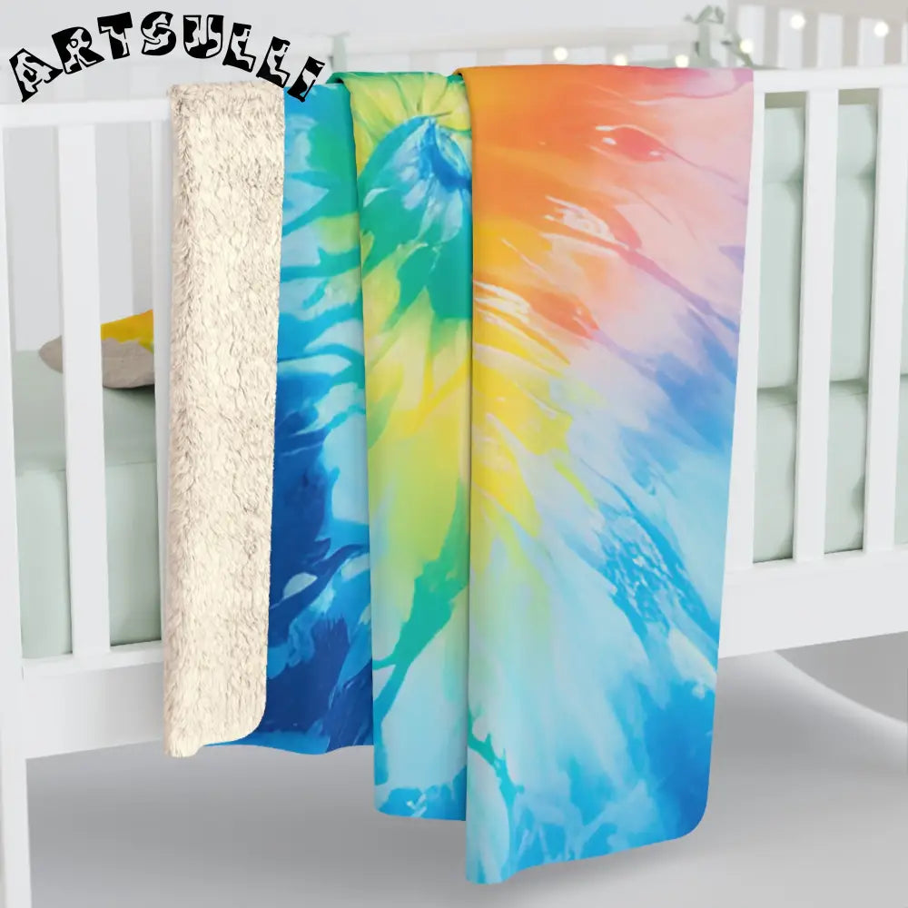 JAKKOUTTHEBXX Rainbow Spiral Cozy Fleece Blanket 2025