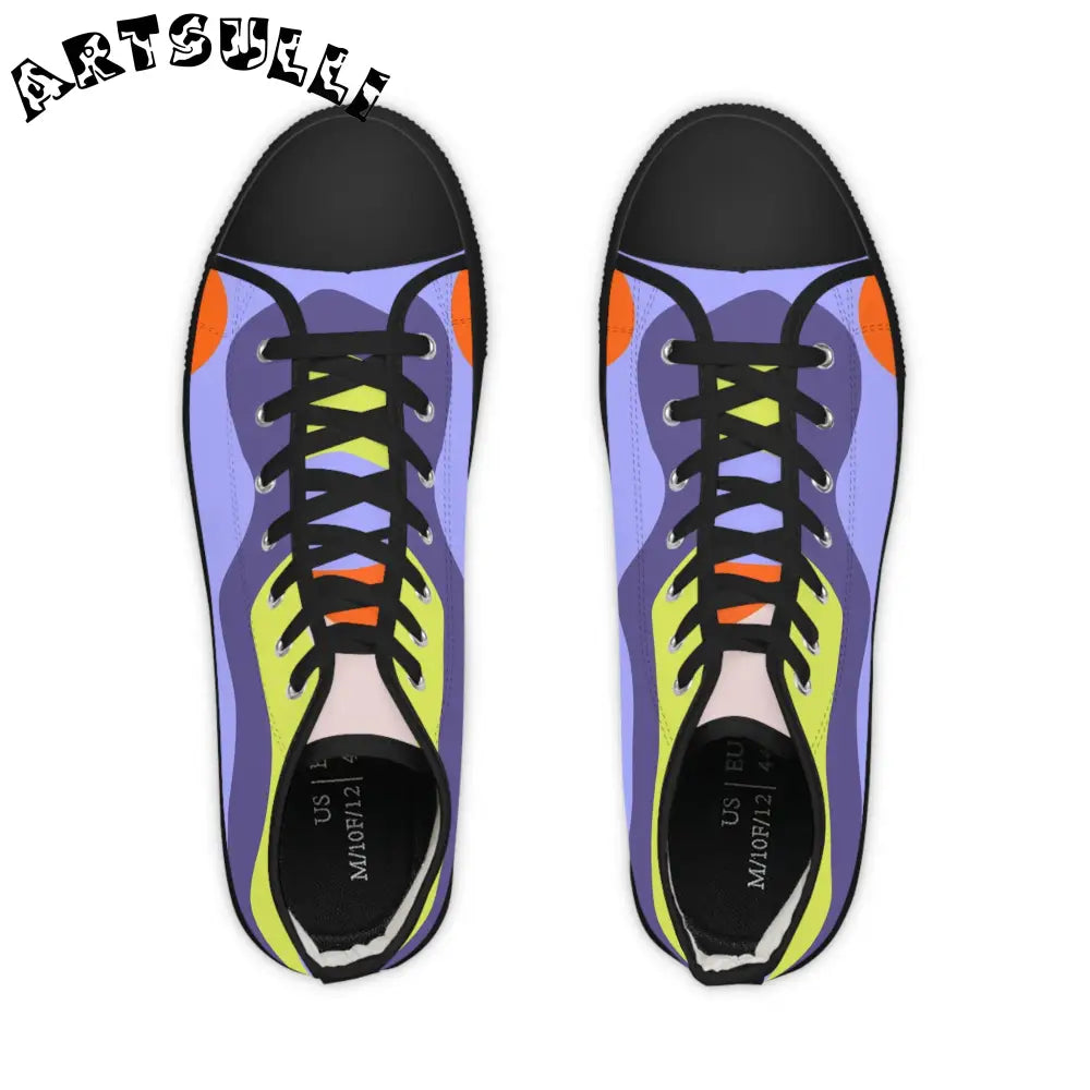 JAKKOUTTHEBXX Waves Yellow and Blue Men’s High Top Sneakers