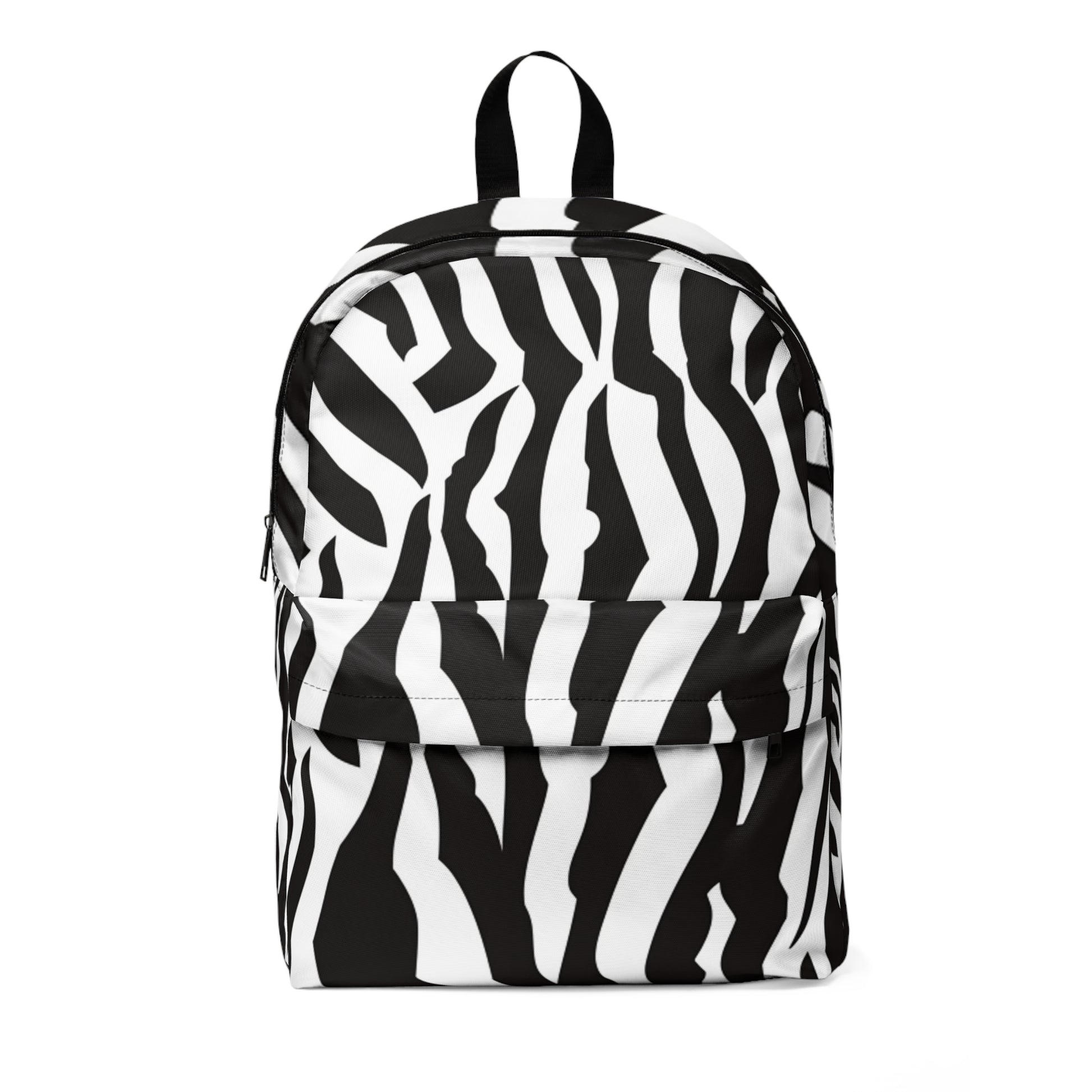 Black  White Drag Zebra Fabric Unisex Classic Backpack, Artsulli - Art is Long, Life is Short, Bags, Size, One size, , , , , 96485140818634