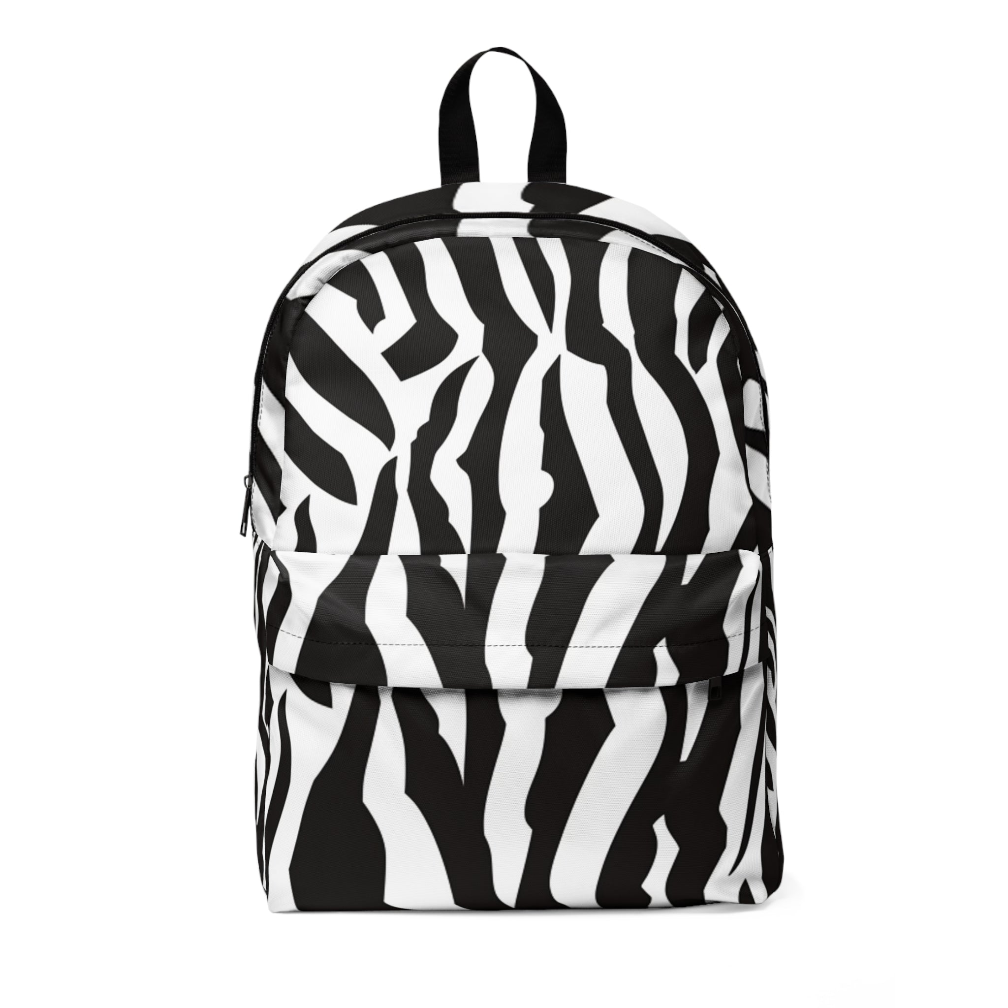 Black  White Drag Zebra Fabric Unisex Classic Backpack, Artsulli - Art is Long, Life is Short, Bags, Size, One size, , , , , 96485140818634