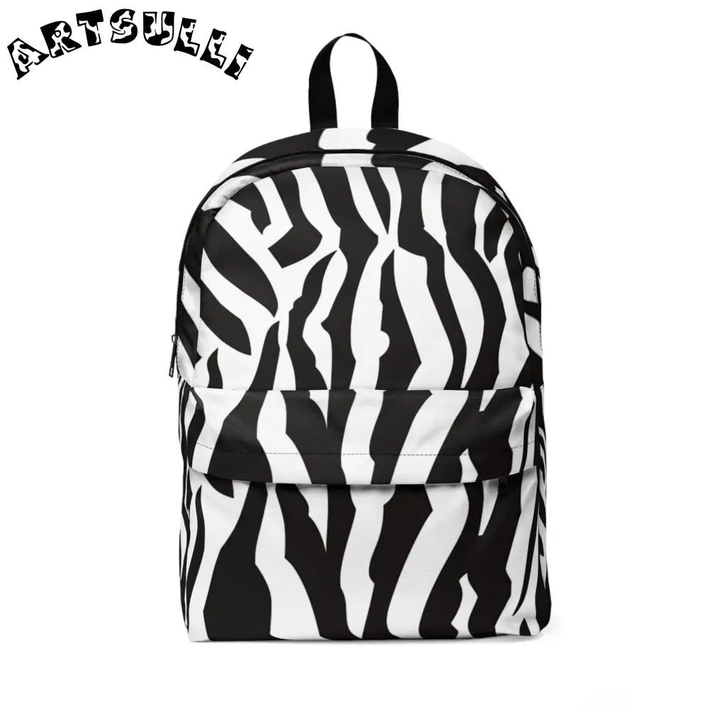 JAKKOUTTHEBXX Art Printed Zebra Backpack with Top Handle and Front