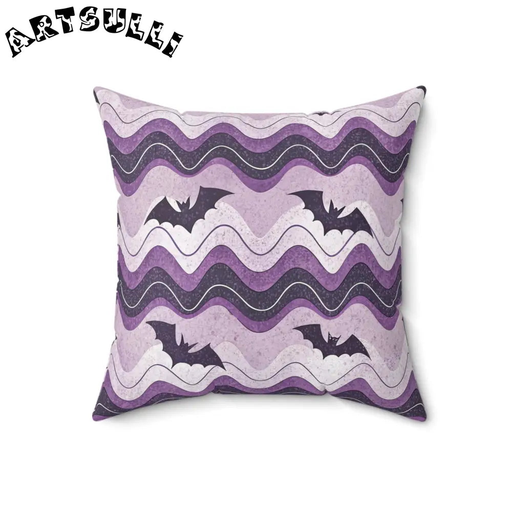 JAKKOUTTHEBXX Bat Wave Spun Polyester Square Pillow JAKKOUTTHEBXX