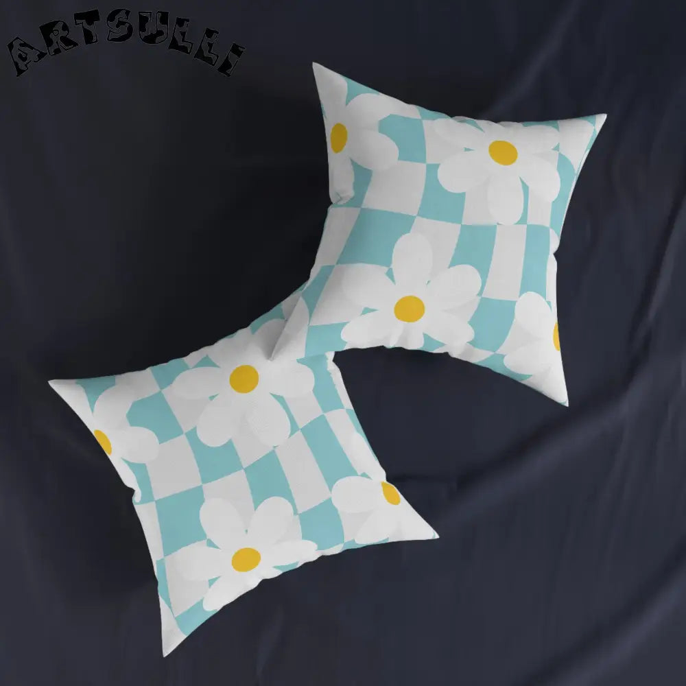 JAKKOUTTHEBXX Trippy Check Garden Square Pillow JAKKOUTTHEBXX