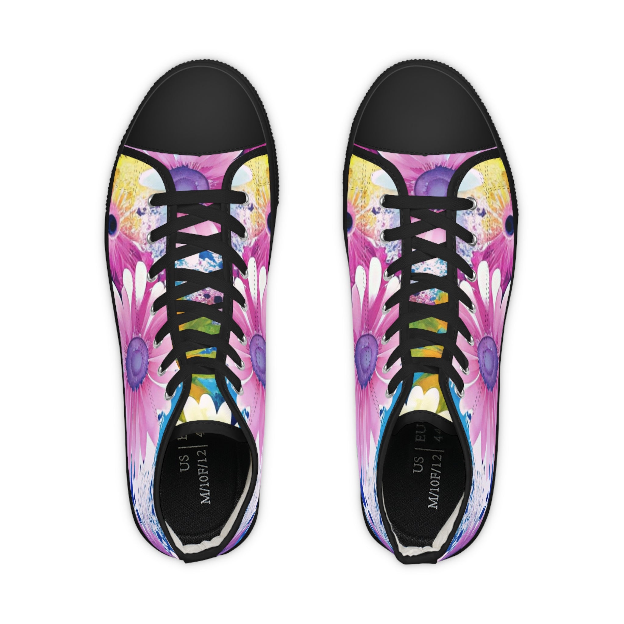 Magical Flower Explosion Multi-Color Men's High Top Sneakers, Artsulli - Art is Long, Life is Short, Shoes, , , , , , , 