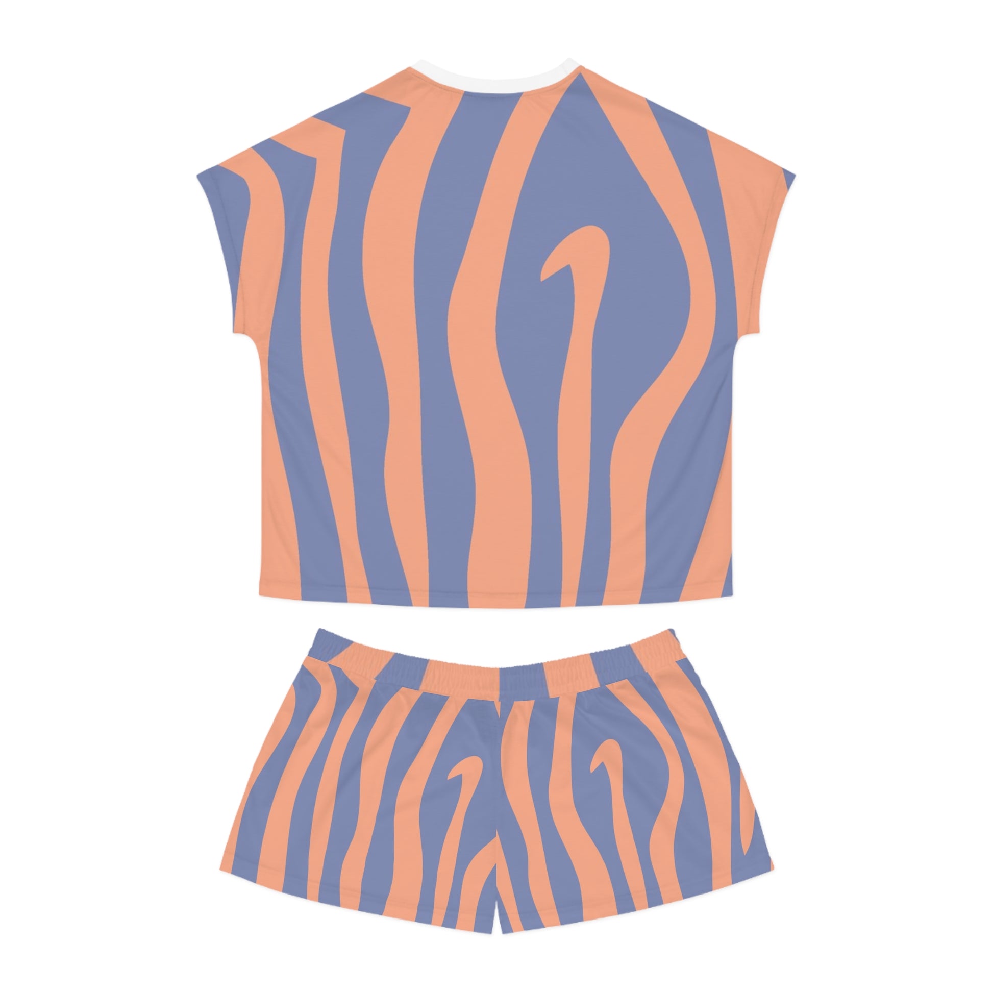 Melting Zebra Stripes Women's Short Pajama Set (AOP), Artsulli - Art is Long, Life is Short, All Over Prints, , , , , , , 
