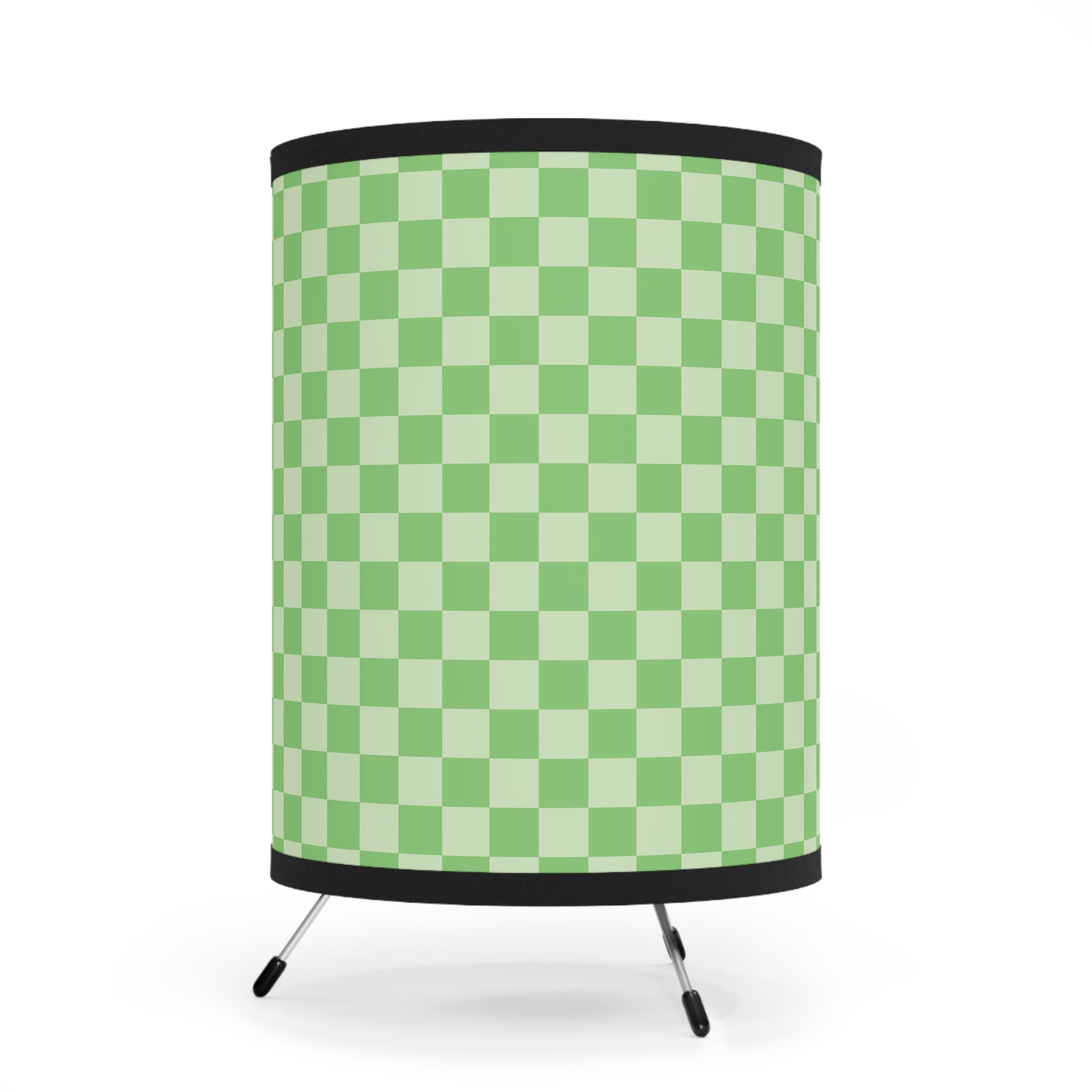 Checkerboard Green Tripod Lamp with High-Res Printed Shade, US\CA plug, Artsulli - Art is Long, Life is Short, Home Decor, , , , , , , 