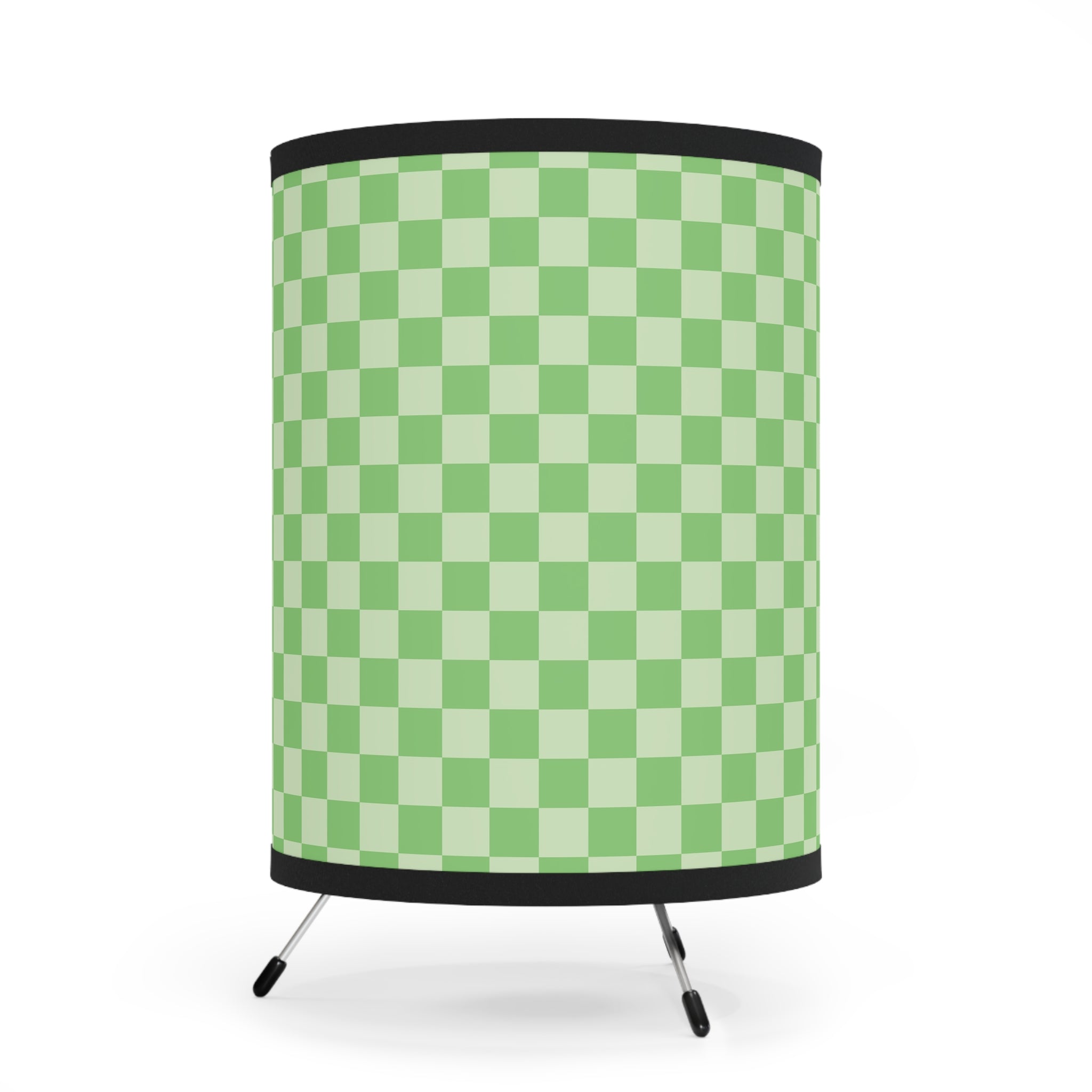 Checkerboard Green Tripod Lamp with High-Res Printed Shade, US\CA plug, Artsulli - Art is Long, Life is Short, Home Decor, , , , , , , 