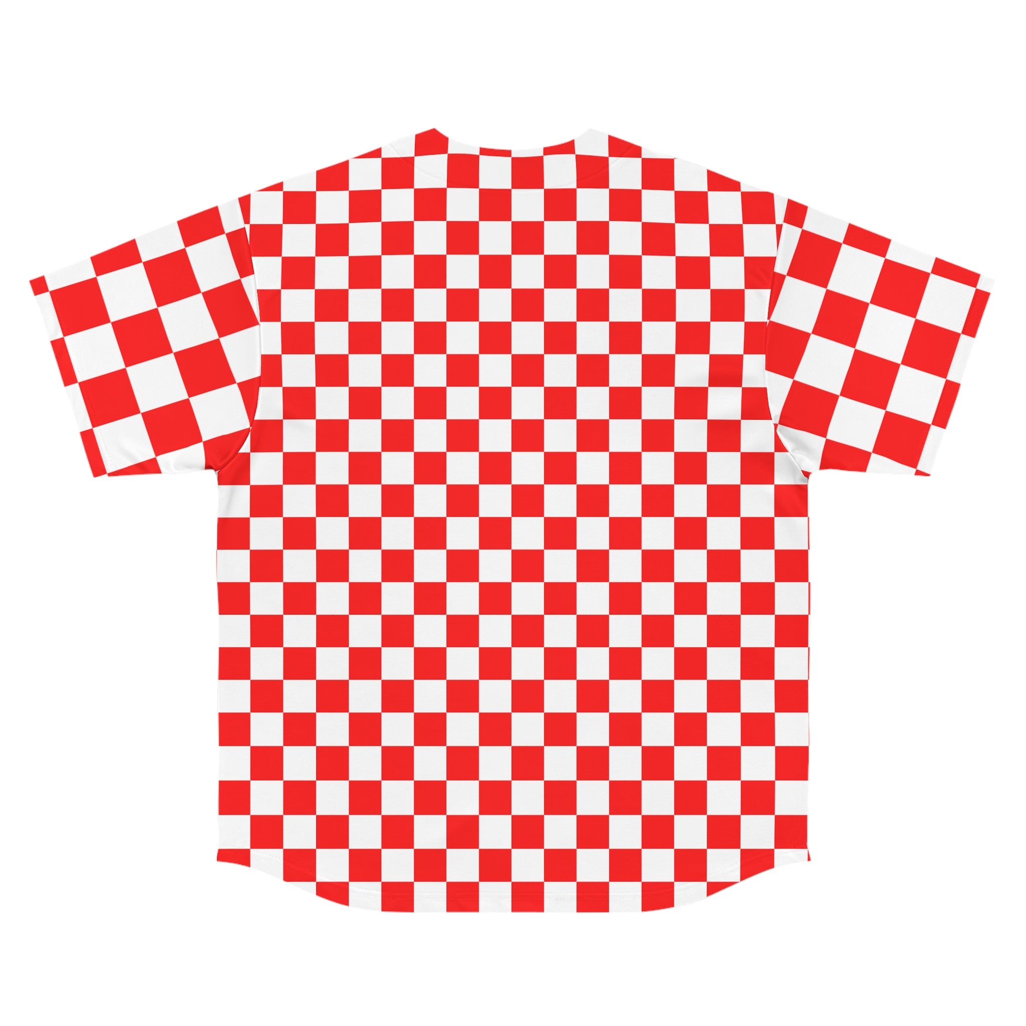 Checkerboard II Red and White Men's Baseball Jersey (AOP), Artsulli - Art is Long, Life is Short, All Over Prints, , , , , , , 