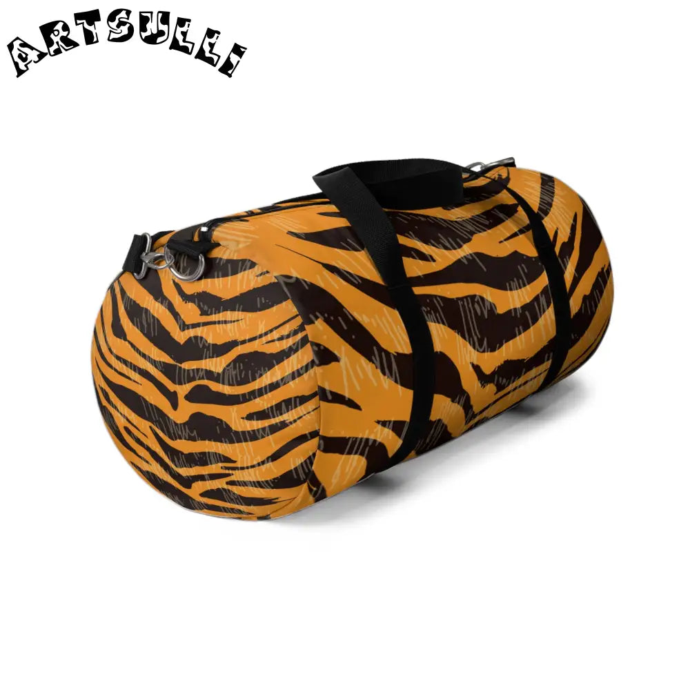 JAKKOUTTHEBXX Tiger Scratches Orange & Black Duffel Bag