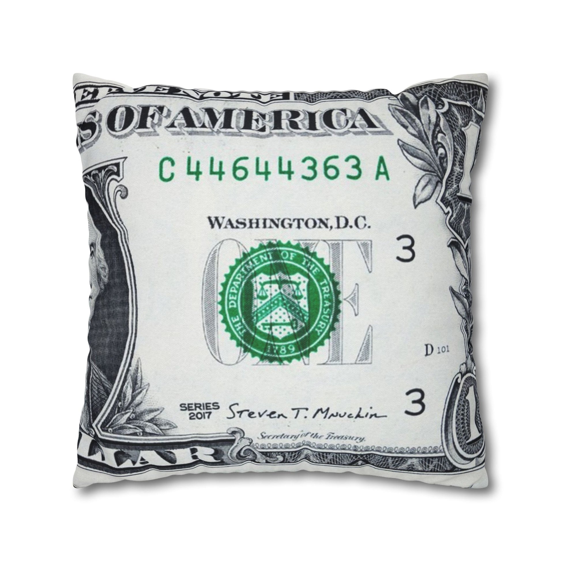 Money Collage Spun Polyester Square Pillowcase, Artsulli - Art is Long, Life is Short, Home Decor, , , , , , , 