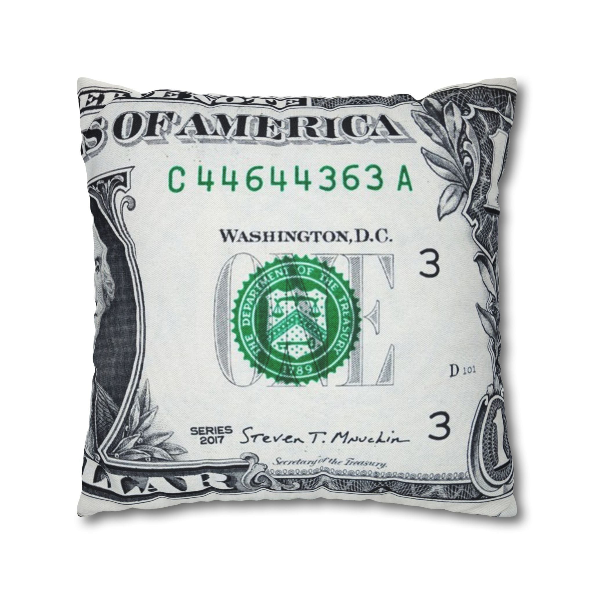 Money Collage Spun Polyester Square Pillowcase, Artsulli - Art is Long, Life is Short, Home Decor, , , , , , , 