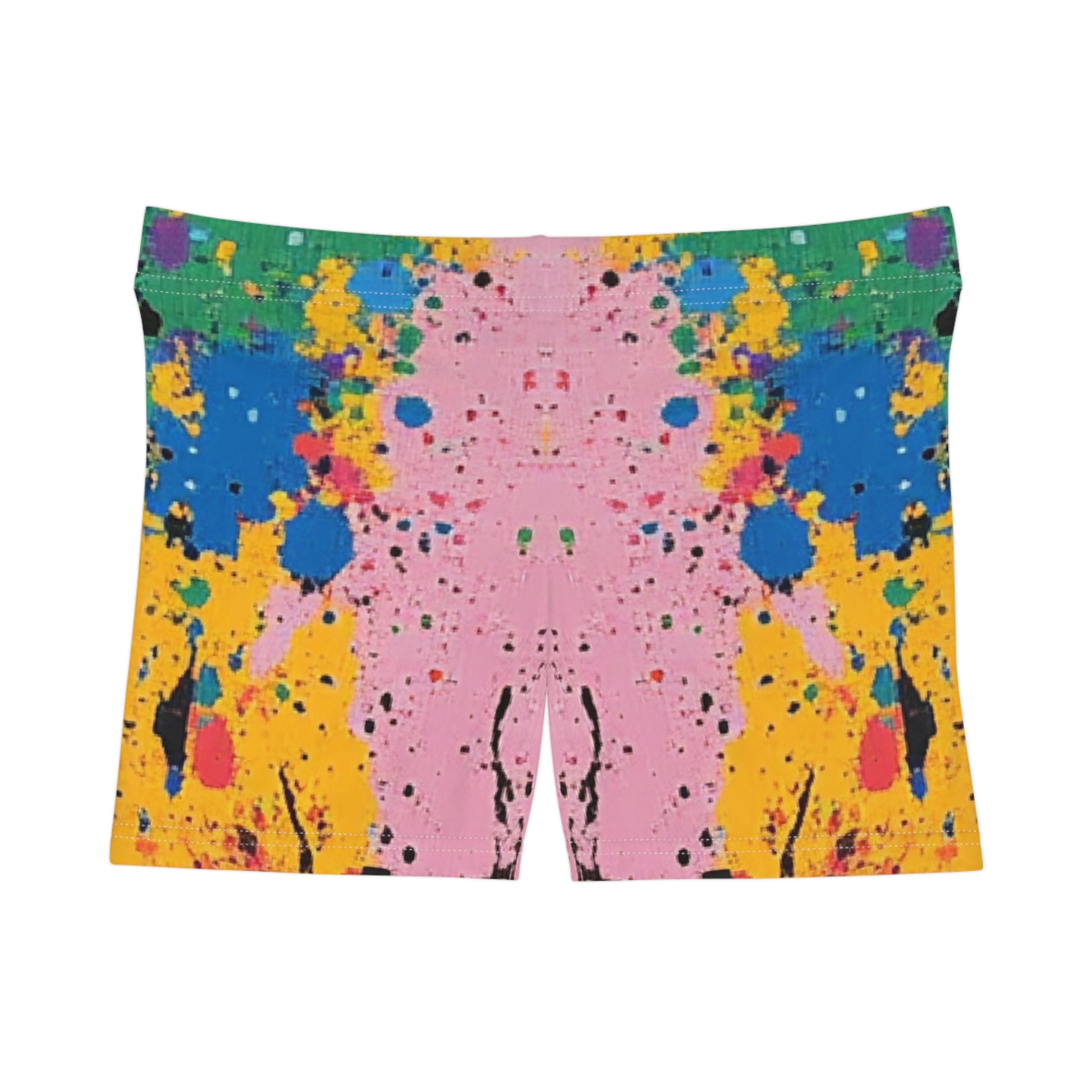 The Colors Of Paint Splatter Women's Shorts (AOP), Artsulli - Art is Long, Life is Short, All Over Prints, Size, XS, Material, Brushed Faux Suede, , , 12886730426389