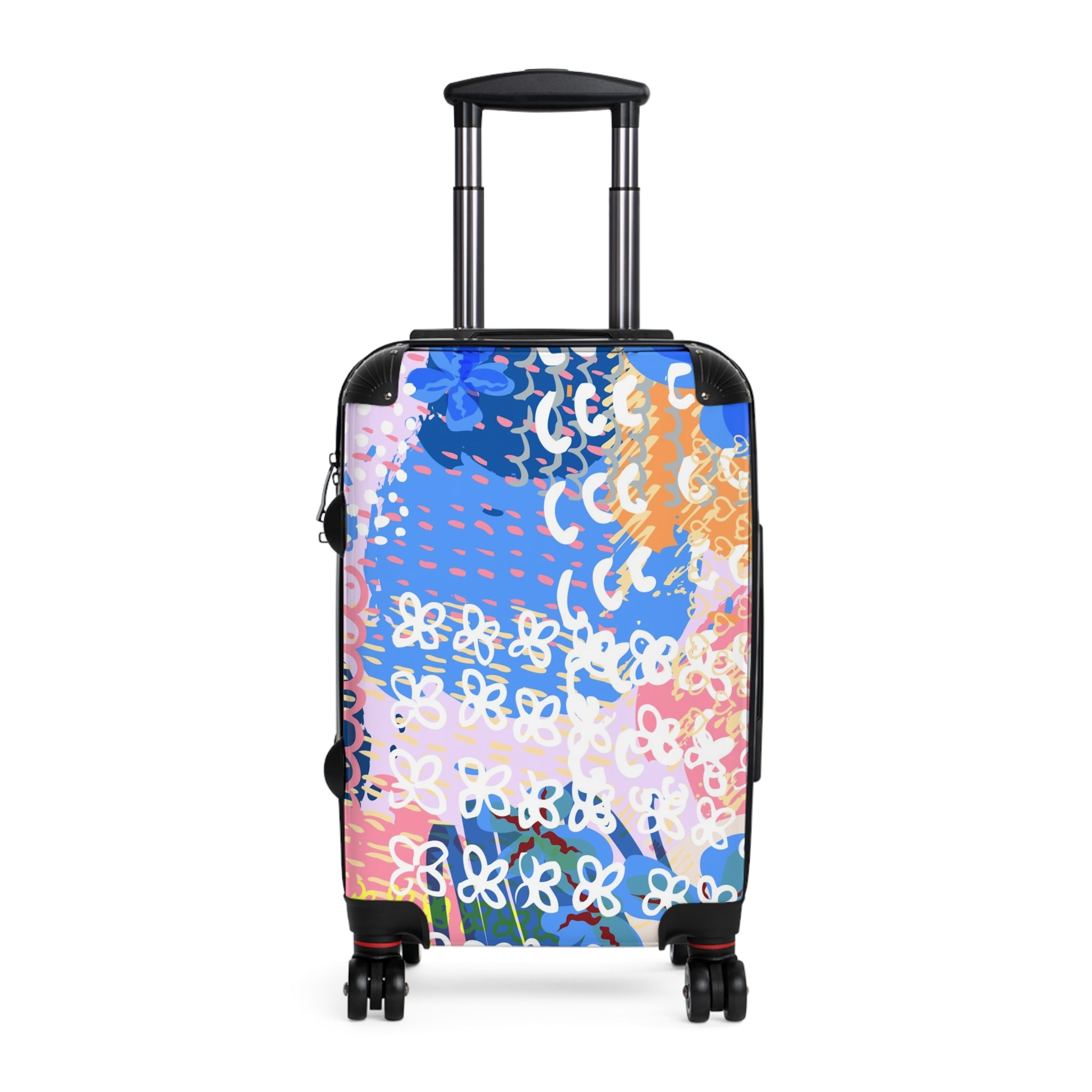 Flowers x Doodles x Hearts Multi-Color Suitcase, Artsulli - Art is Long, Life is Short, Bags, Size, Small, Color, Black, , , 66518605046205291542