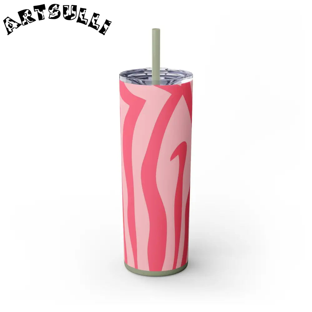JAKKOUTTHEBXX Pink Zebra Print Maars Skinny Tumbler 2025