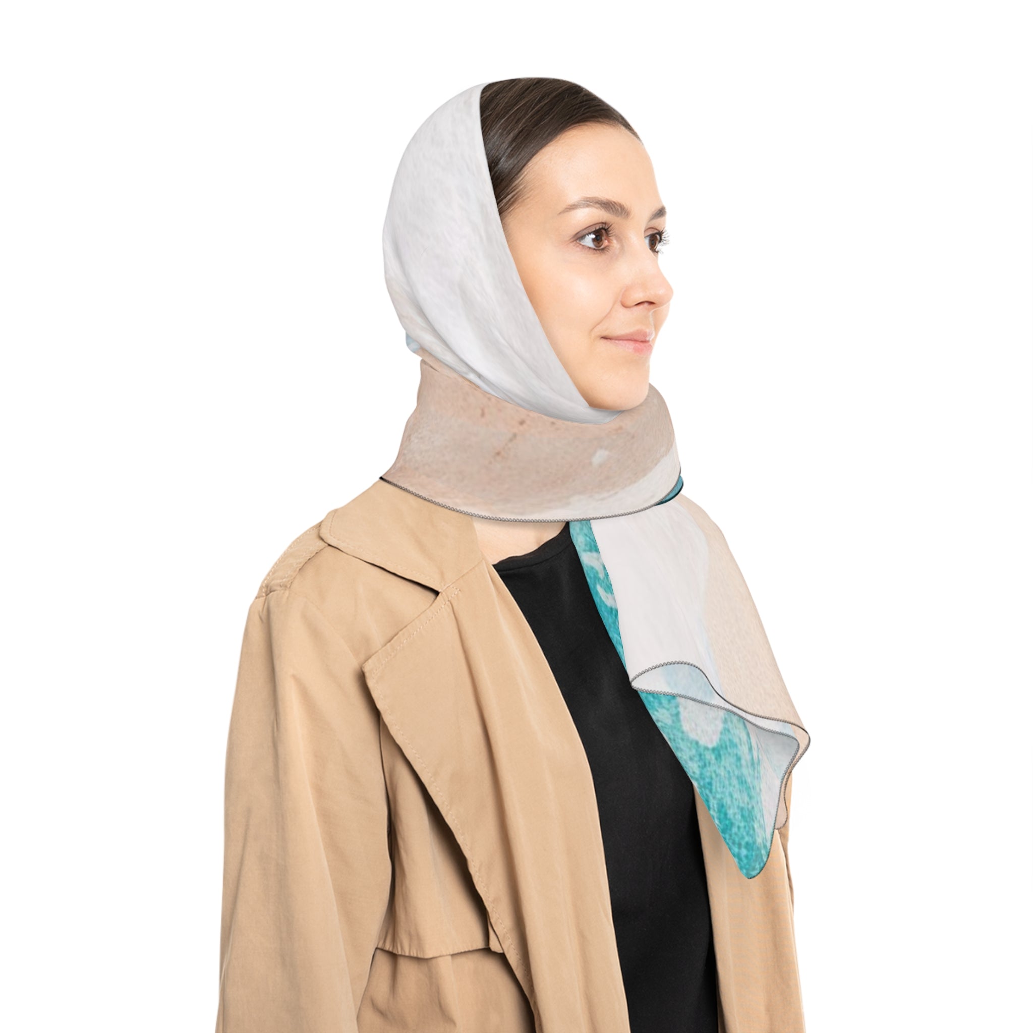 Seashore Poly Scarf, Artsulli - Art is Long, Life is Short, Accessories, , , , , , , 