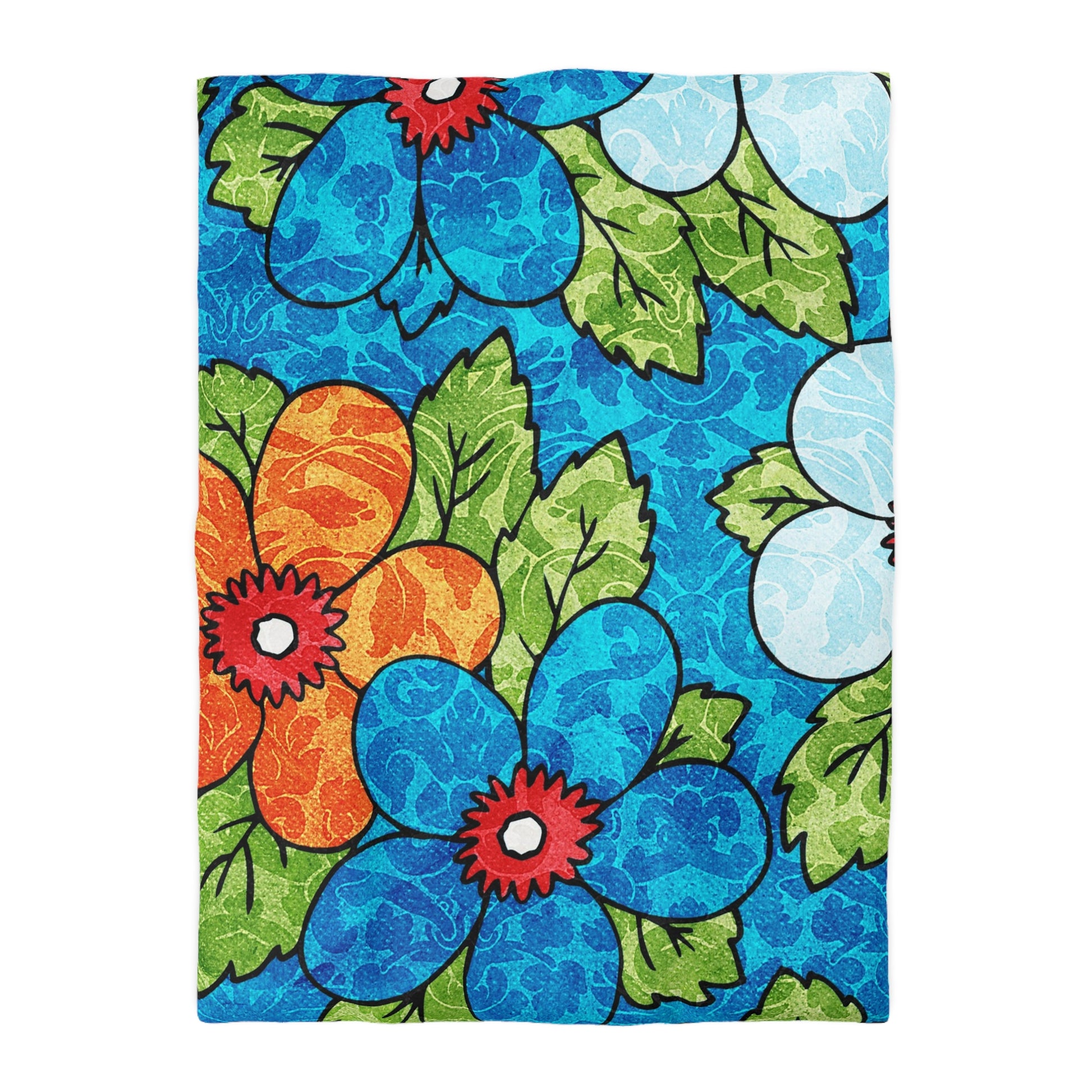 Blue Orange Groovy Microfiber Duvet Cover, Artsulli - Art is Long, Life is Short, Home Decor, Size, Twin XL, Color, Cream, , , 14047641101209098220