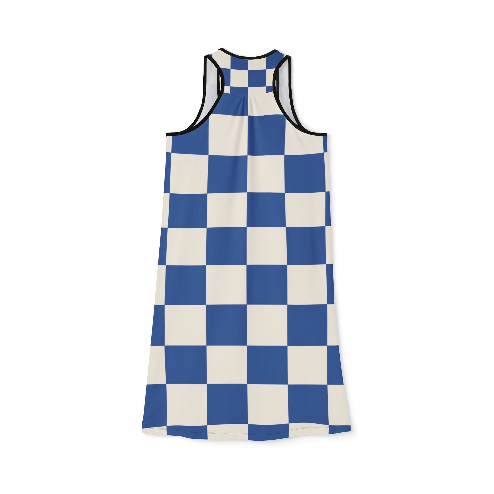 Checkerboard Blue Women's Racerback Dress (AOP), Artsulli - Art is Long, Life is Short, Tank Top, , , , , , , 
