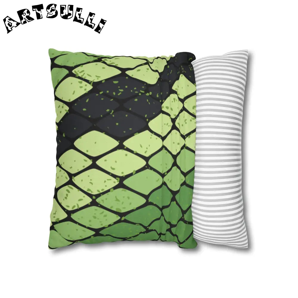 JAKKOUTTHEBXX Snake Skin Green and Black Spun Polyester Square