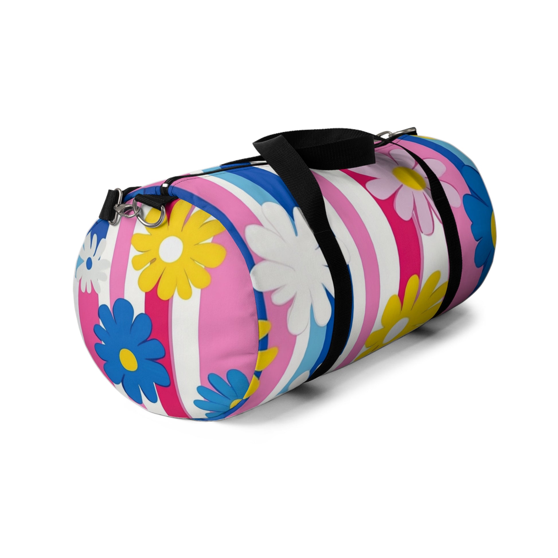 Flowers x Stripes II Multi-Color Duffel Bag, Artsulli - Art is Long, Life is Short, Bags, , , , , , , 