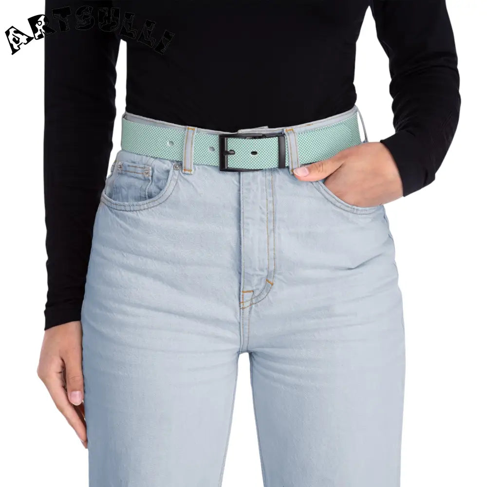 JAKKOUTTHEBXX Checkerboard Light Green Belt JAKKOUTTHEBXX Artsulli