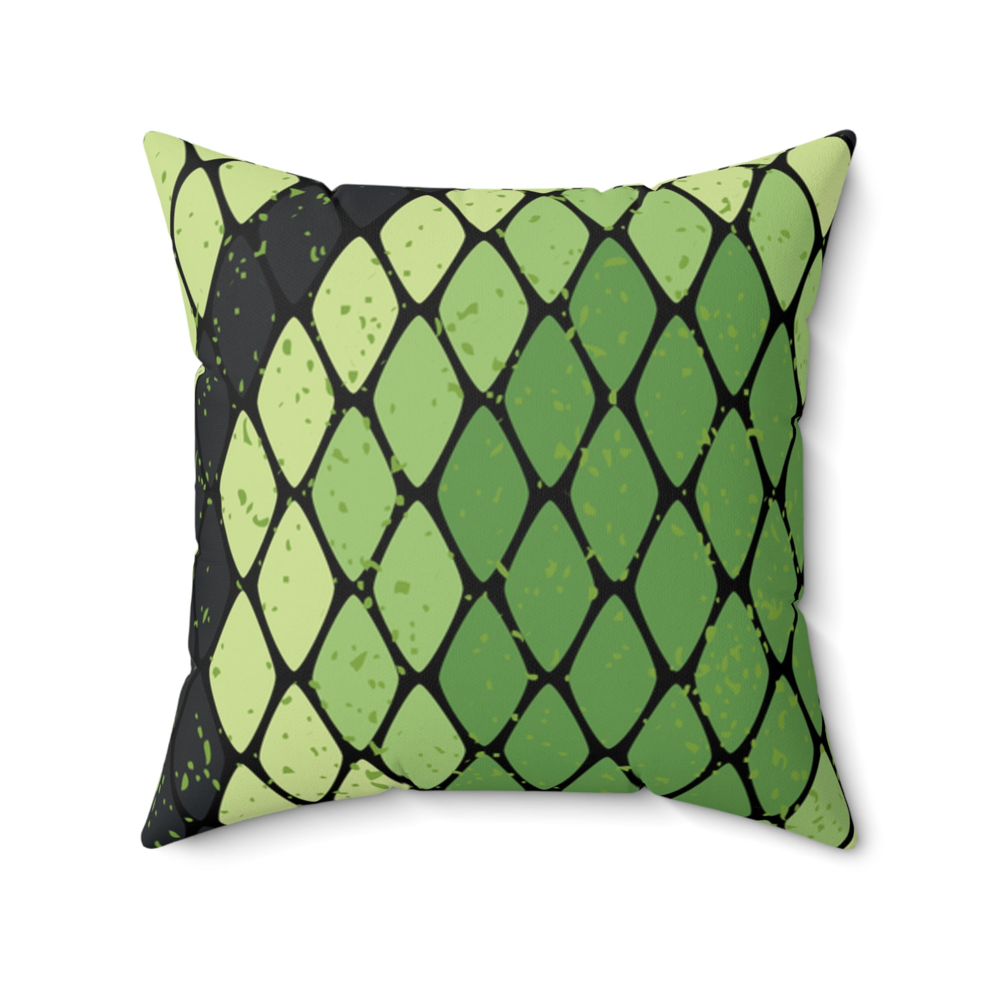Snake Skin Green and Black Faux Suede Square Pillow, Artsulli - Art is Long, Life is Short, Home Decor, , , , , , , 