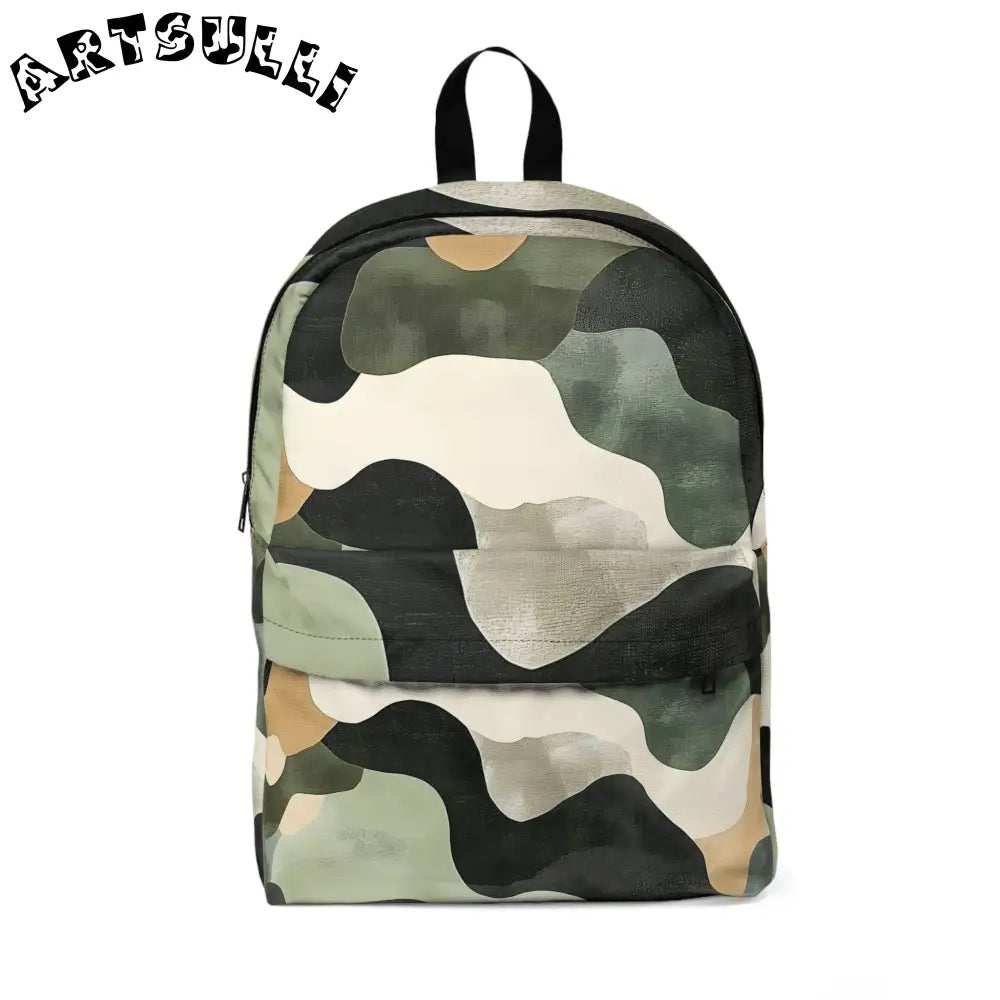 JAKKOUTTHEBXX Camouflage Backpack with Top Handle and Front Zipper