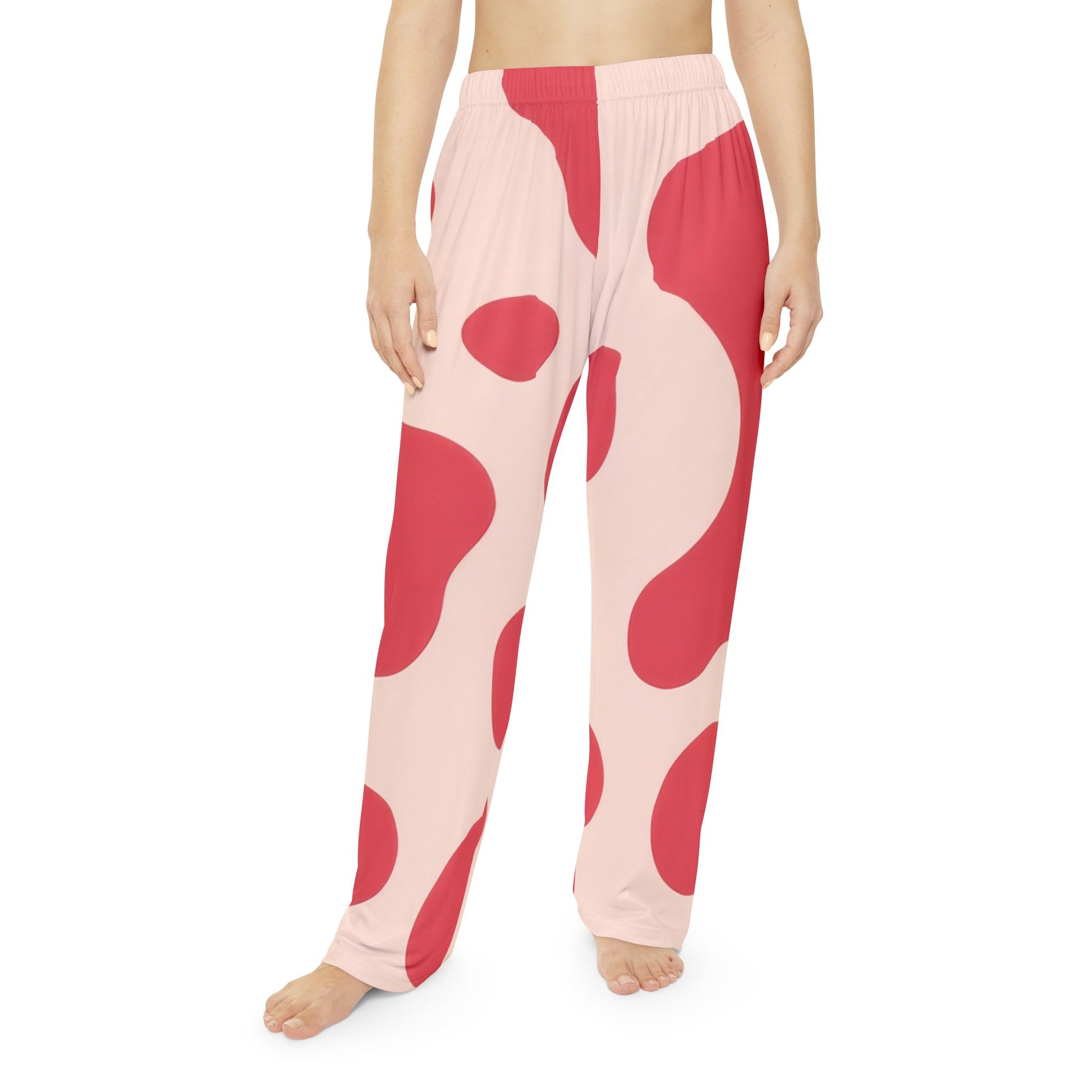 Red Jungle Cow Women's Pajama Pants (AOP), Artsulli - Art is Long, Life is Short, All Over Prints, , , , , , , 