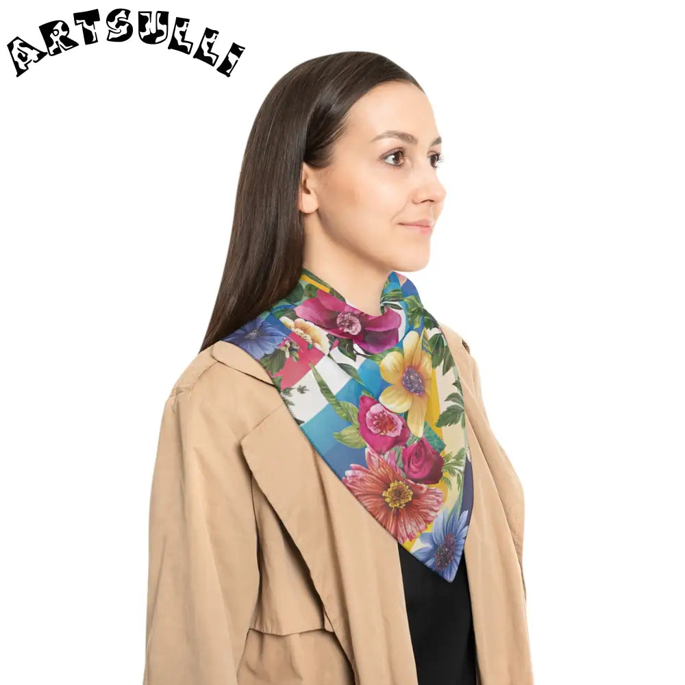 JAKKOUTTHEBXX Colorful Floral and Stripe Scarf 2025