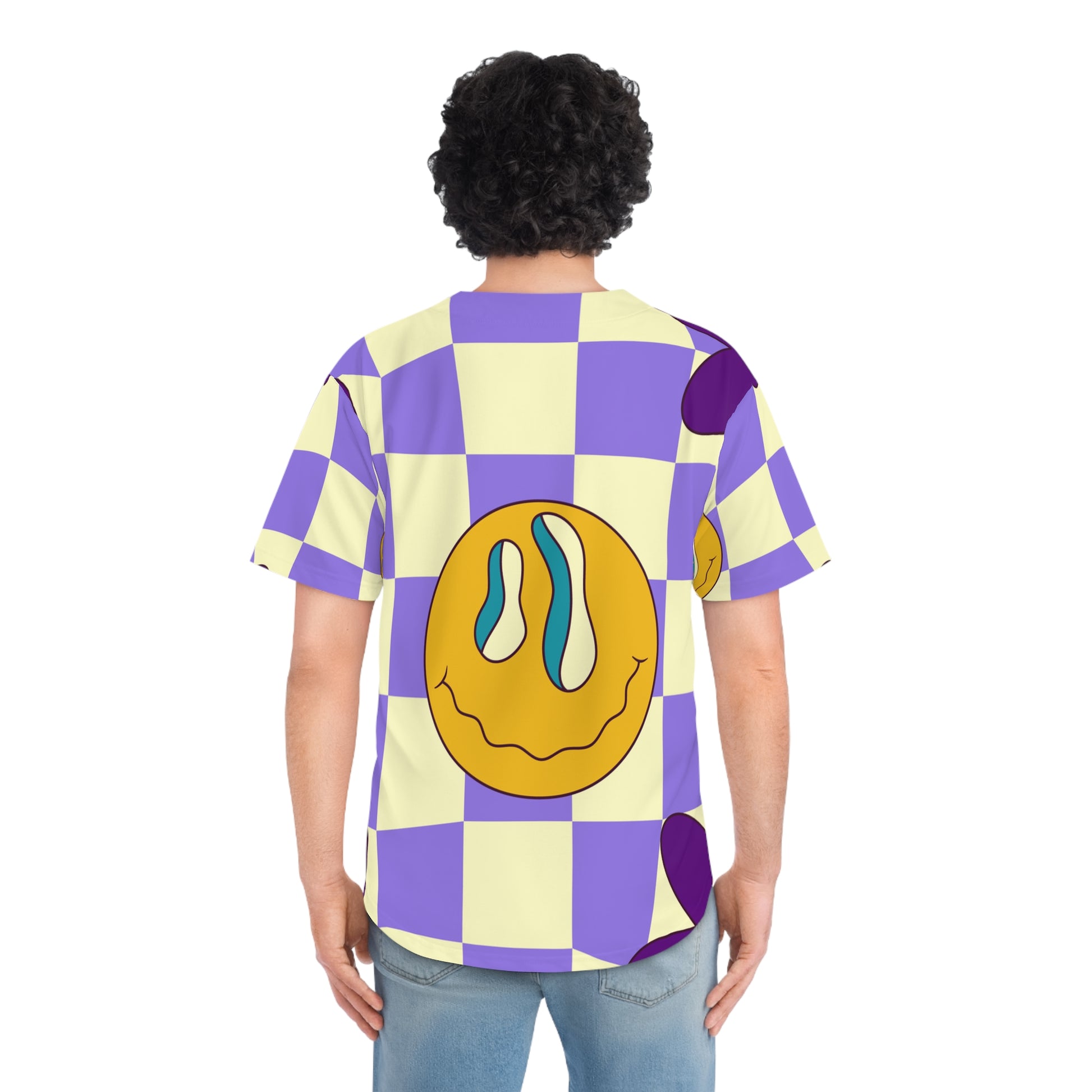 Trippy Flower Power Motifs Men's Baseball Jersey (AOP), Artsulli - Art is Long, Life is Short, All Over Prints, , , , , , , 