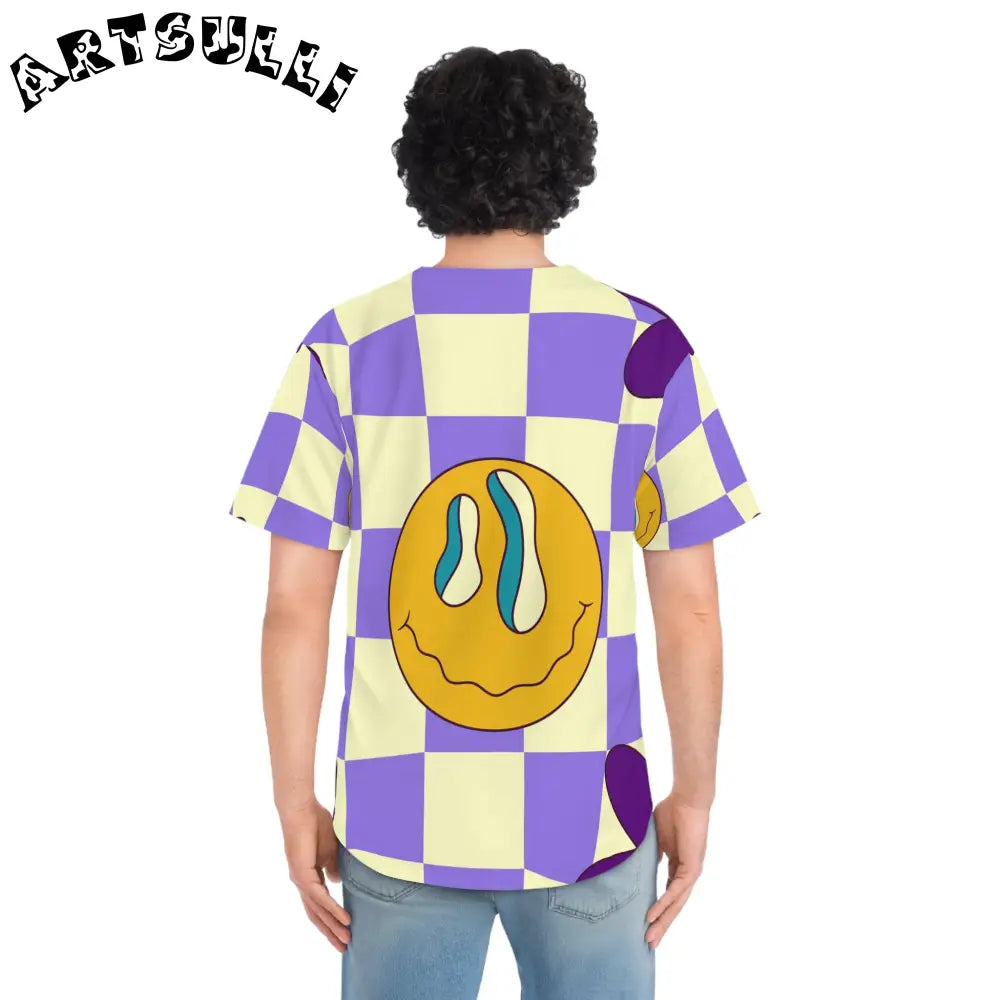 JAKKOUTTHEBXX Trippy Flower Power Motifs Men’s Baseball Jersey (AOP)