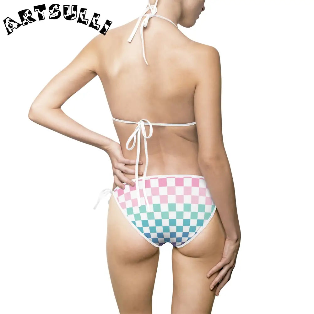 JAKKOUTTHEBXX Vaporwave Rainbow Checkerboard Multi-Color Women’s