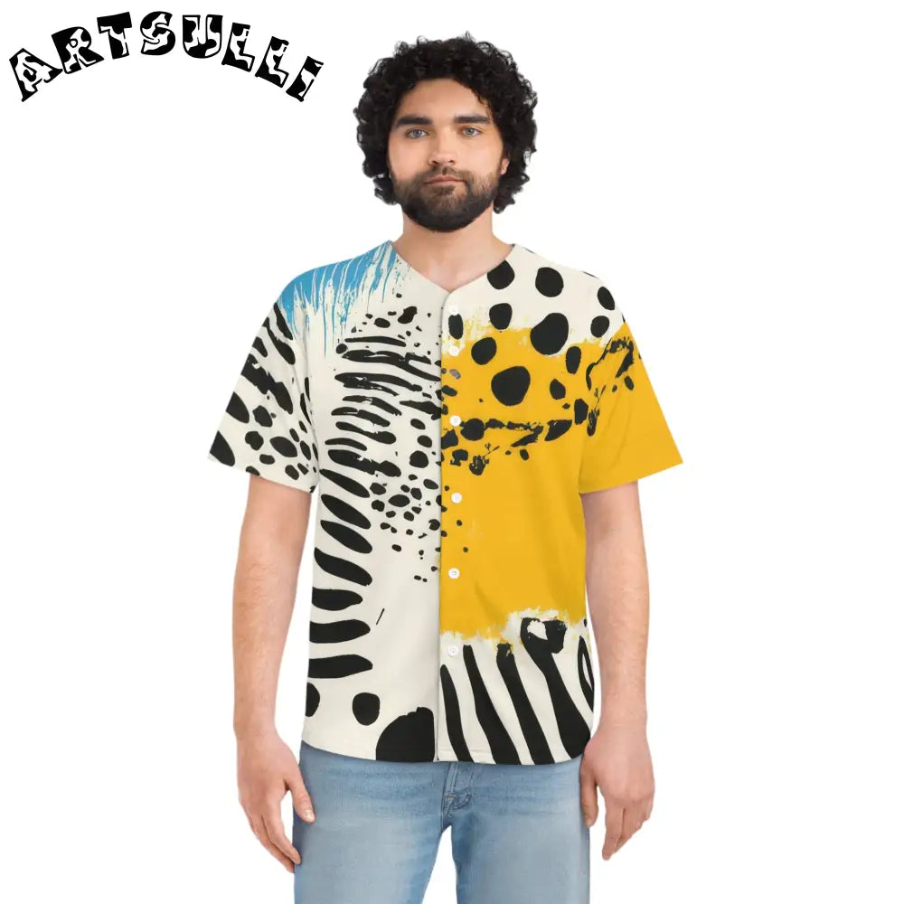 JAKKOUTTHEBXX Rae Zebra Rhapsody Men’s Baseball Jersey (AOP)