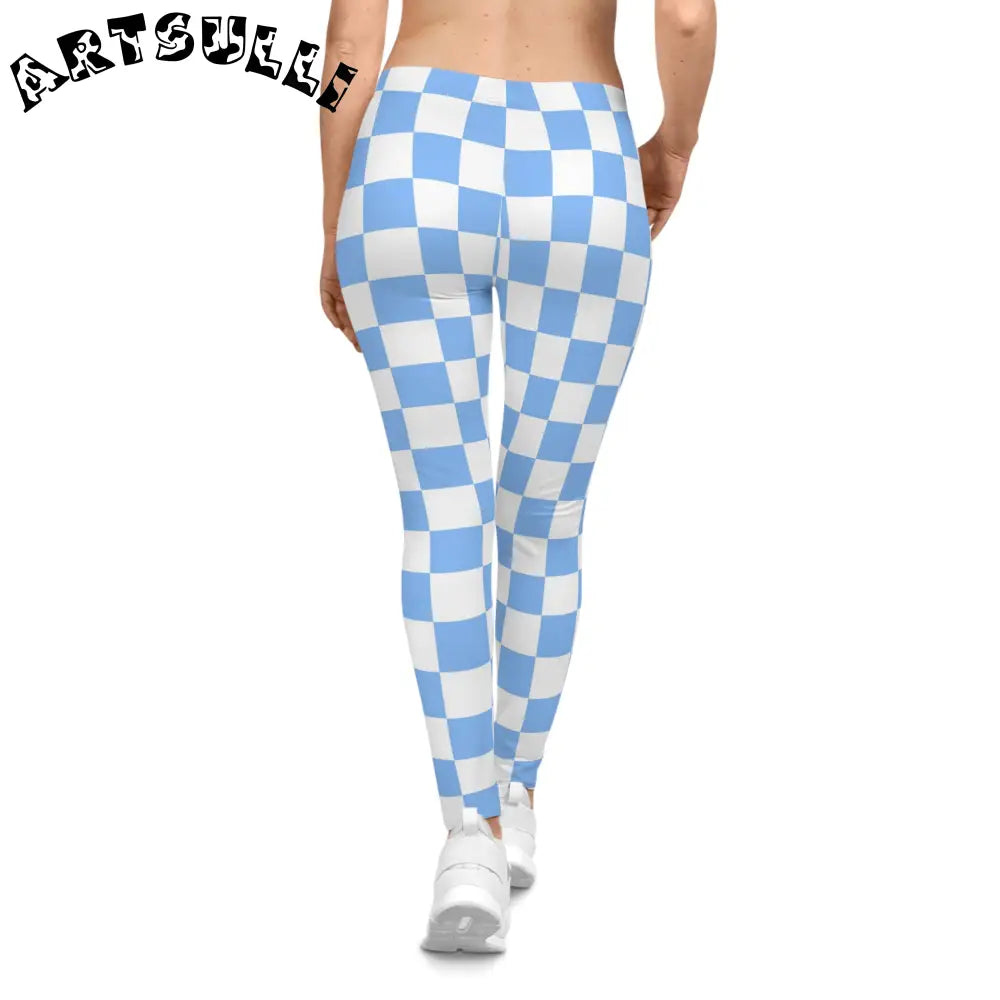 JAKKOUTTHEBXX Checkerboard White and Light Blue Women’s Casual