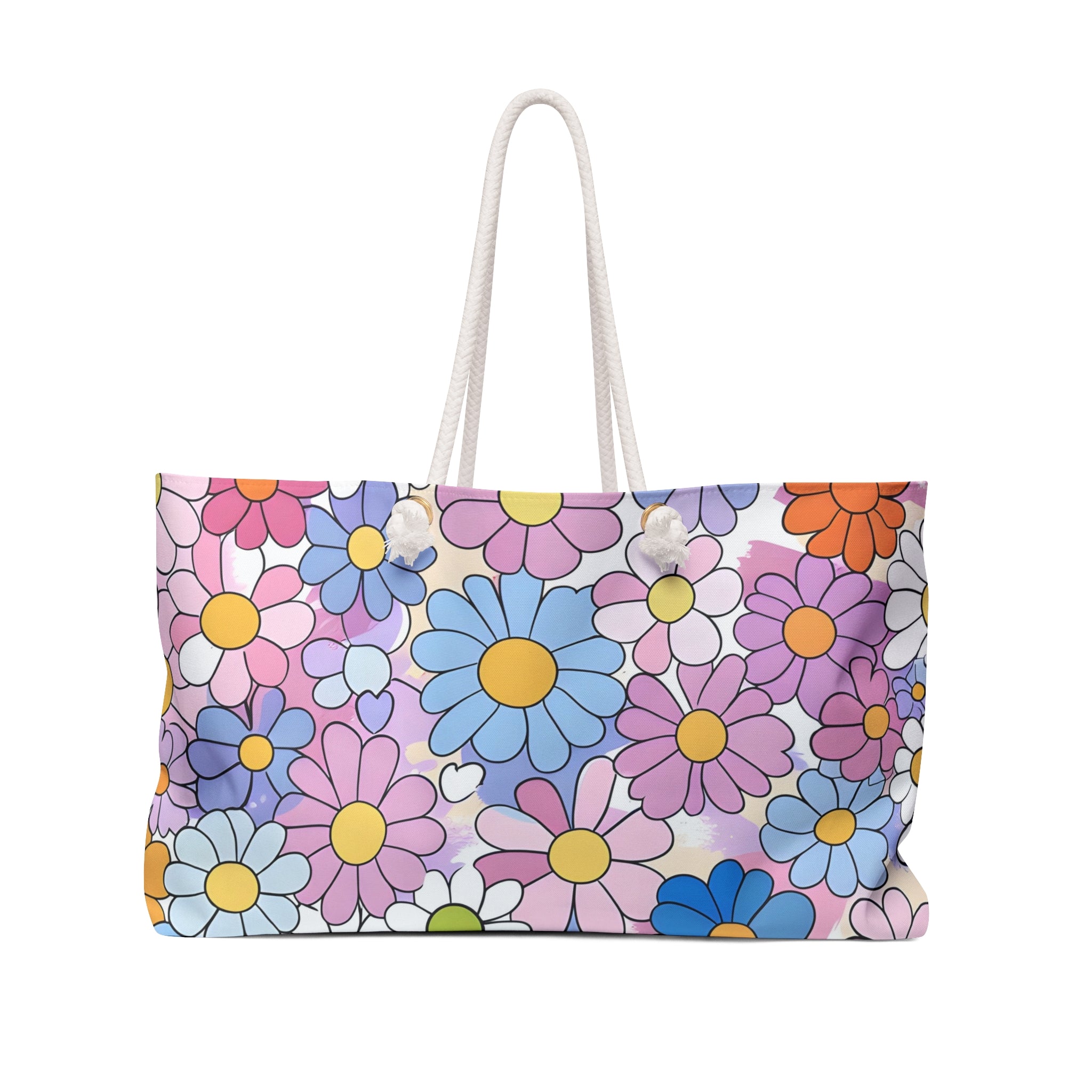 Flower Hour II Purple and Blue Weekender Bag, Artsulli - Art is Long, Life is Short, Bags, Size, 24" × 13", , , , , 51284774839550