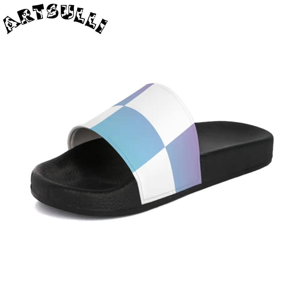 JAKKOUTTHEBXX Vaporwave Check Men’s Slide Sandals JAKKOUTTHEBXX