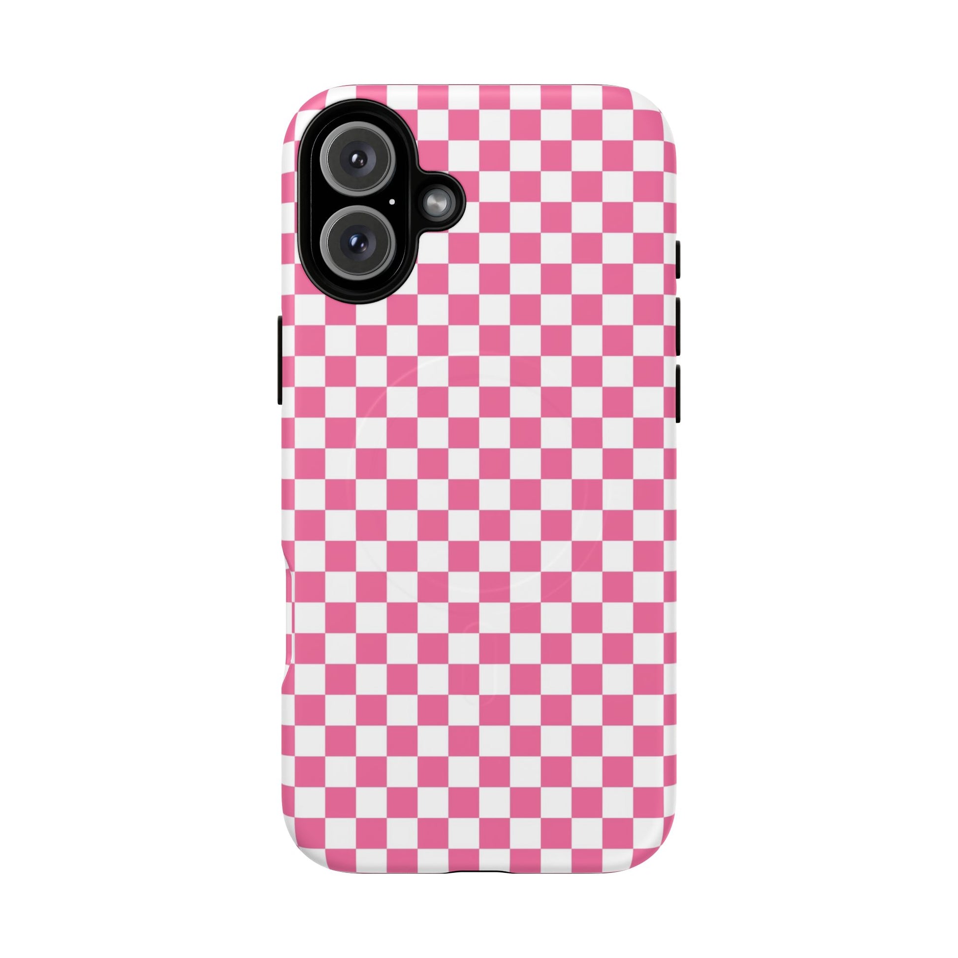 Yuyushiki Pink Check Tough Magnetic Cases, Artsulli - Art is Long, Life is Short, Phone Case, Size, iPhone 16 Plus, Surface, Matte, , , 15161123010073368739