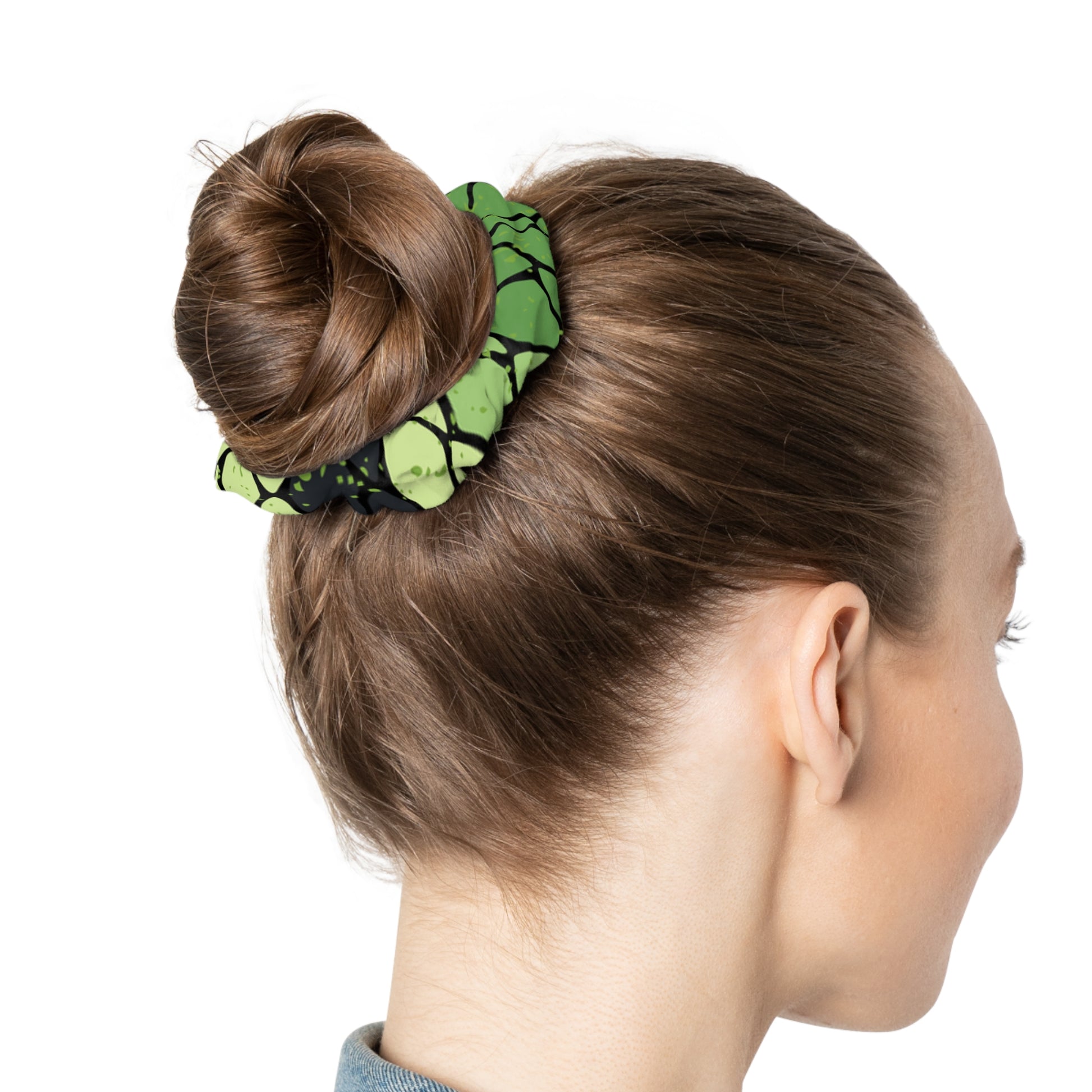 Snake Skin Green and Black Scrunchie, Artsulli - Art is Long, Life is Short, Accessories, , , , , , , 