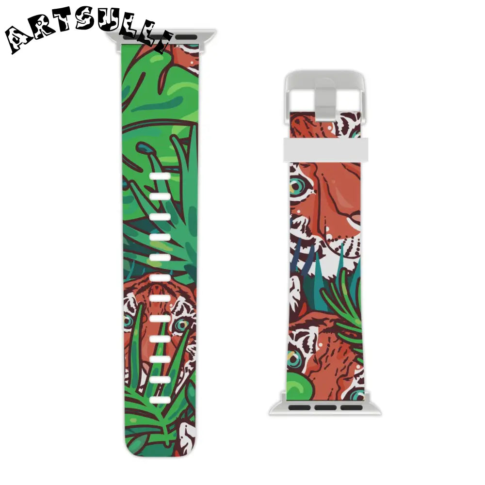 JAKKOUTTHEBXX Tropical Jungle Tigers Blue and Green Saturated Jungle
