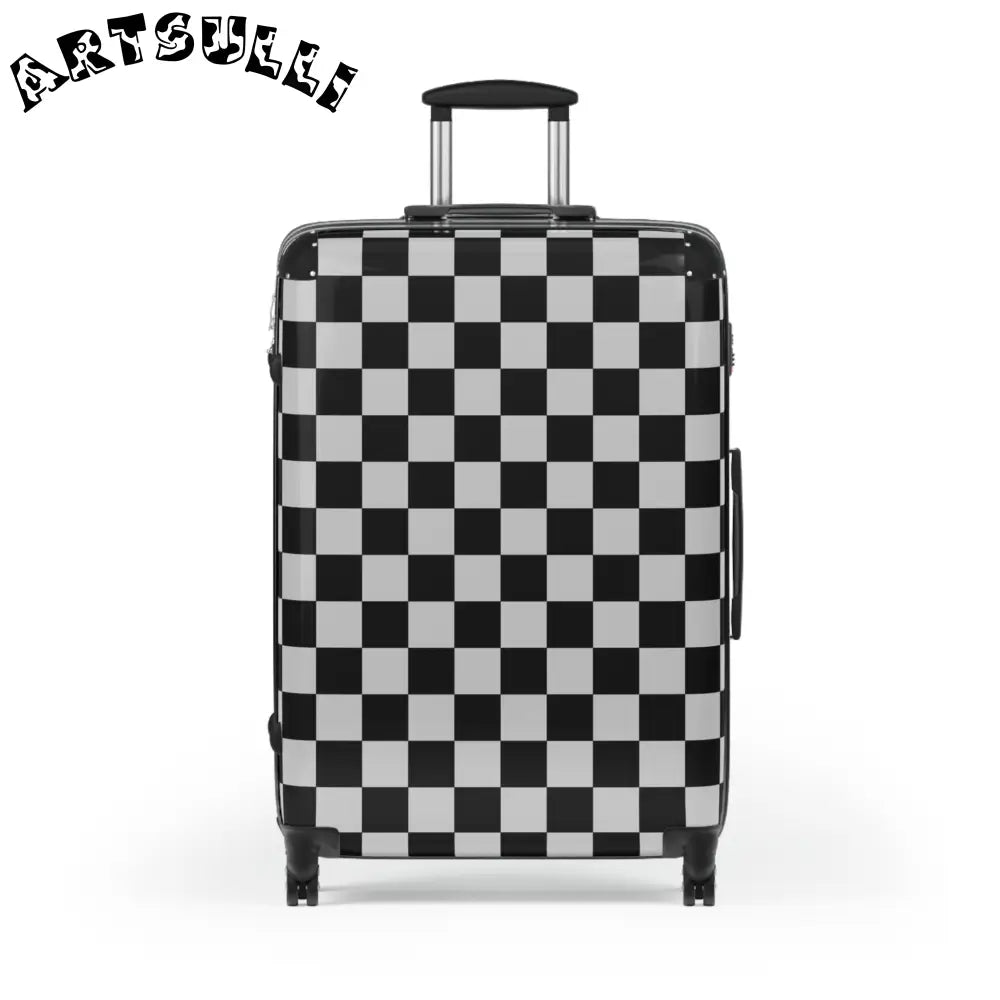 JAKKOUTTHEBXX Checkered Carry On Luggage with Adjustable Handle