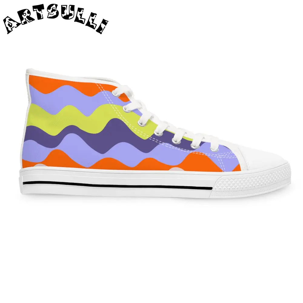 JAKKOUTTHEBXX Waves II Red and Blue Women’s High Top Sneakers