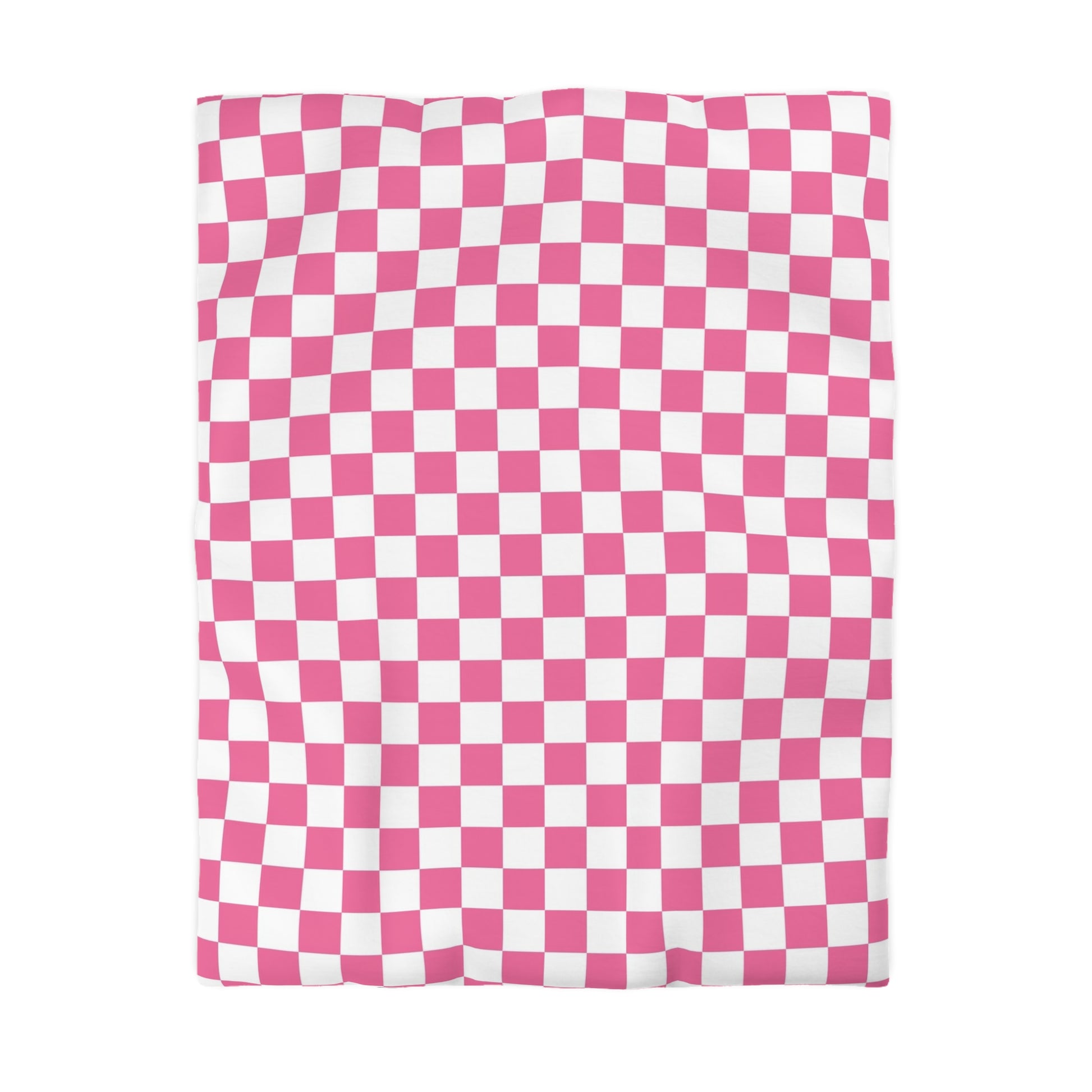 Yuyushiki Pink Check Microfiber Duvet Cover, Artsulli - Art is Long, Life is Short, Home Decor, Size, Twin, Color, White, , , 95615005244022222571