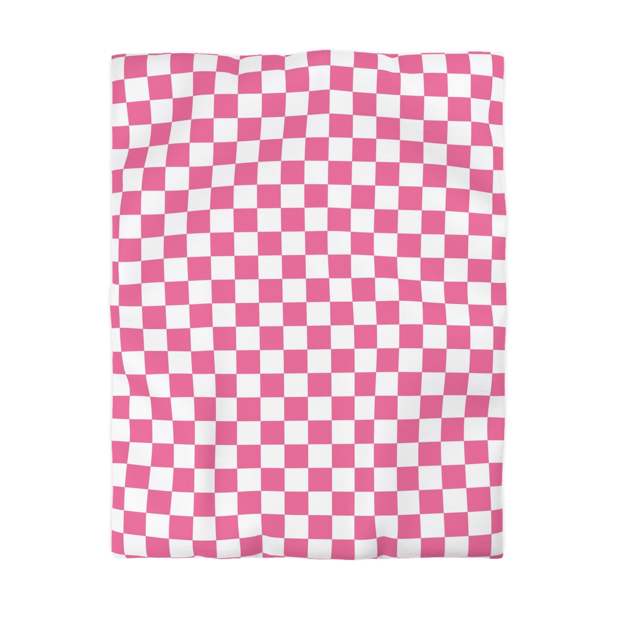 Yuyushiki Pink Check Microfiber Duvet Cover, Artsulli - Art is Long, Life is Short, Home Decor, Size, Twin, Color, White, , , 95615005244022222571